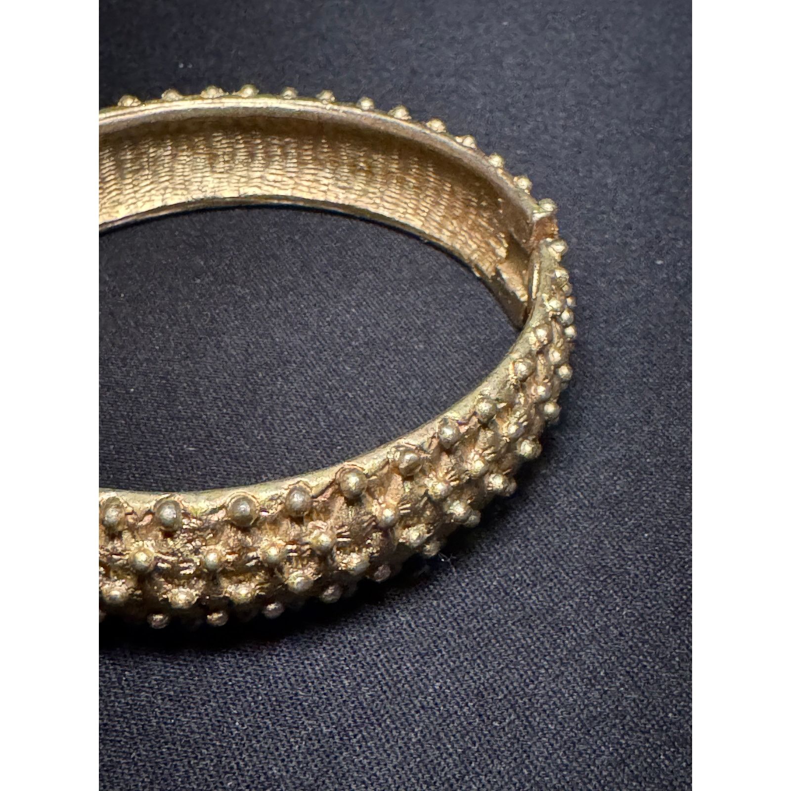 Other Hattie Carnegie Dot Textured Gold Tone Hinged Bracelet Size ONE SIZE - 3 Thumbnail