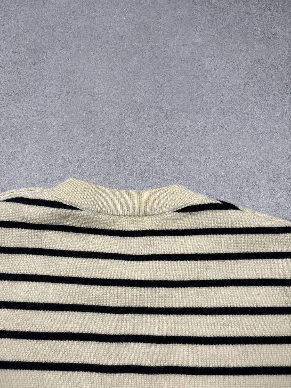 AMI AMI Merino Wool Striped Knit Sweater Button Shoulder Breton Size M / US 6-8 / IT 42-44 - 22 Thumbnail