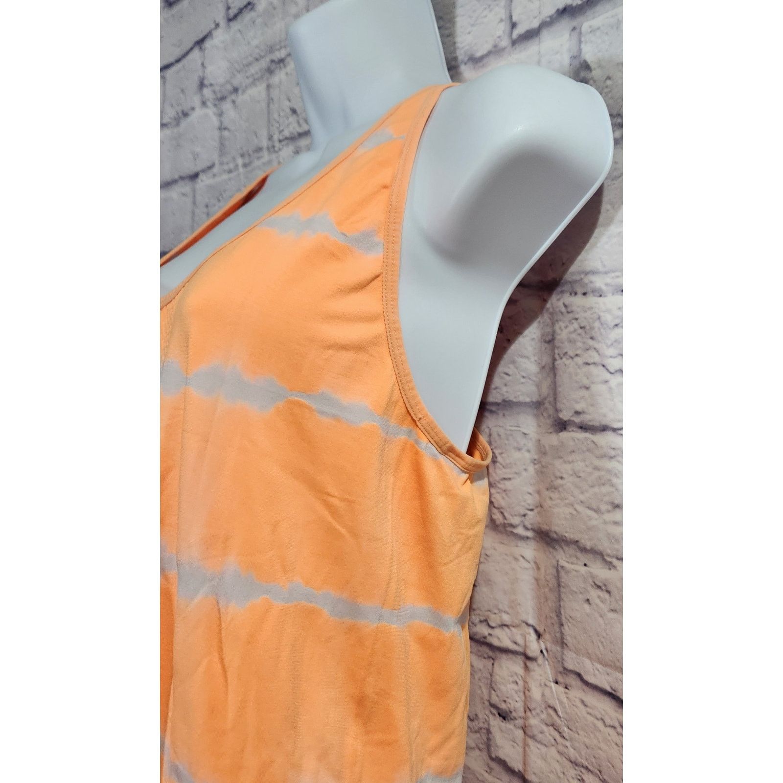 Other City Streets Orange White Striped Racerback Workout Top XL Size XL / US 12-14 / IT 48-50 - 2 Thumbnail