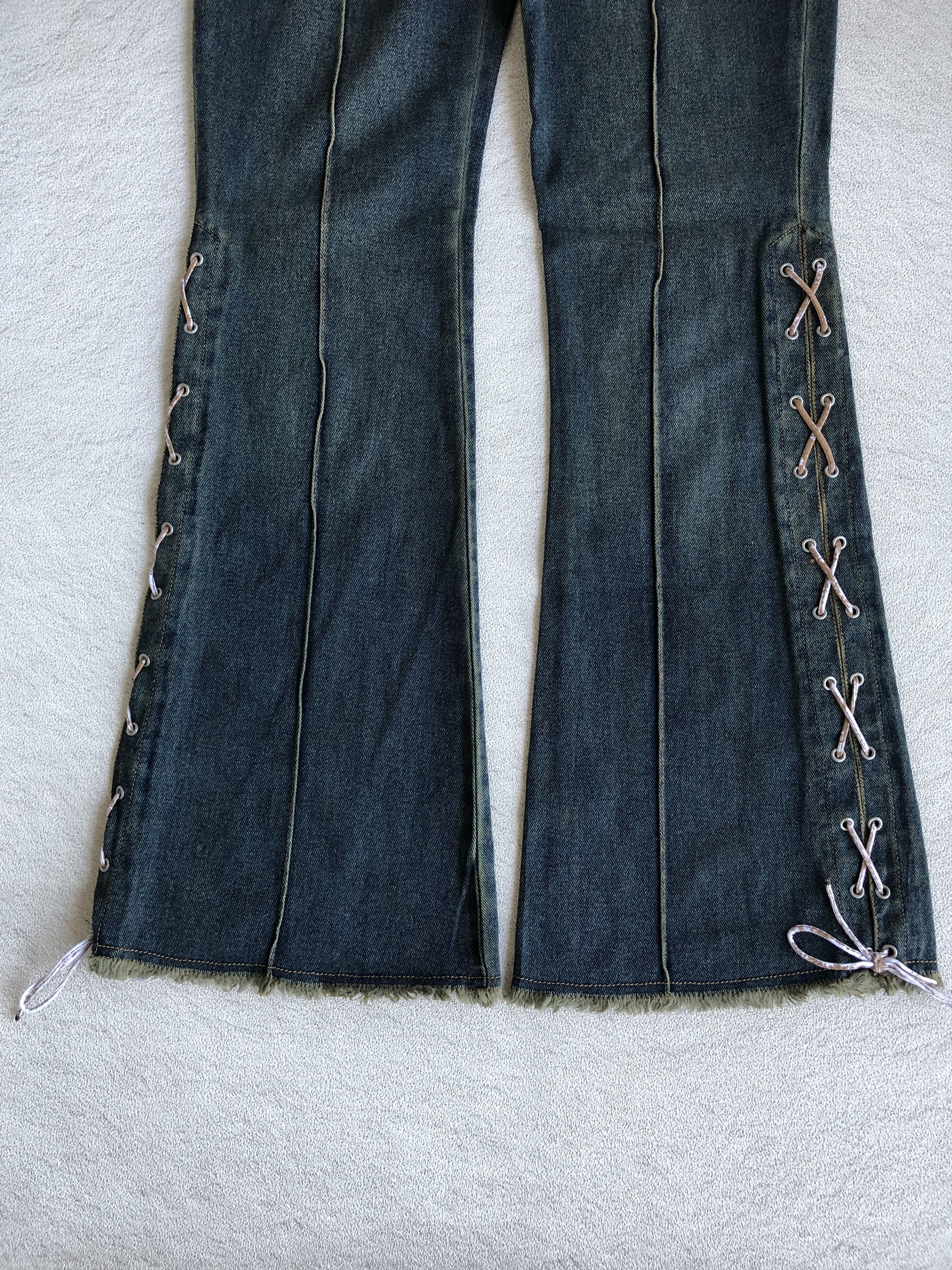 Japanese Brand Jouer aux echecs Y2K Flared Jeans Size US 33 - 6 Thumbnail
