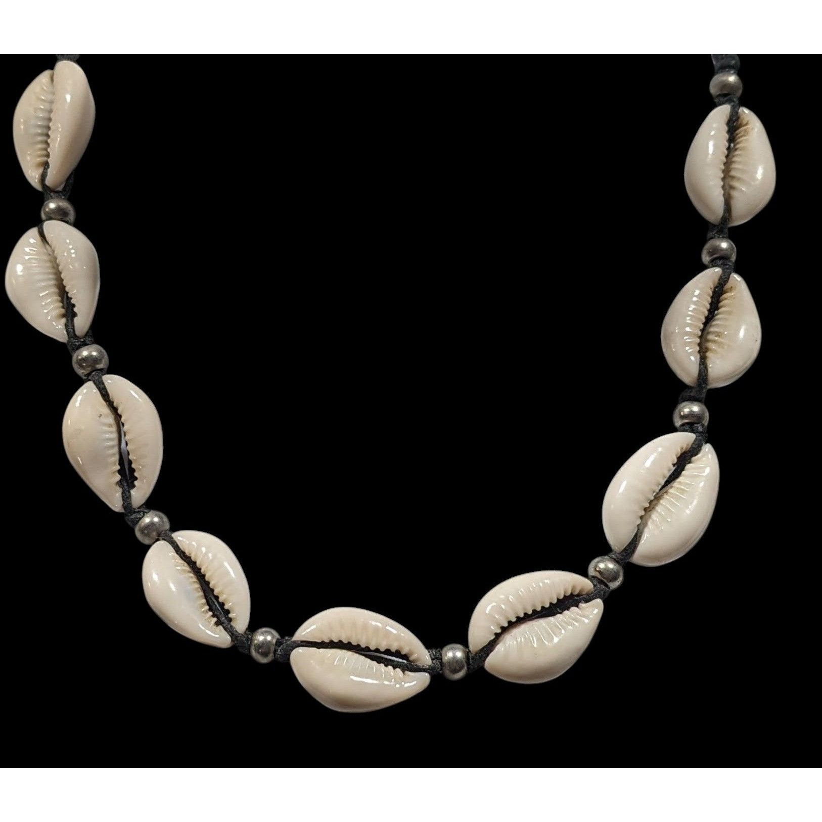 Other Vintage 90s Beachy Puka Shell Tie On Necklace With Silver To Size ONE SIZE - 2 Thumbnail