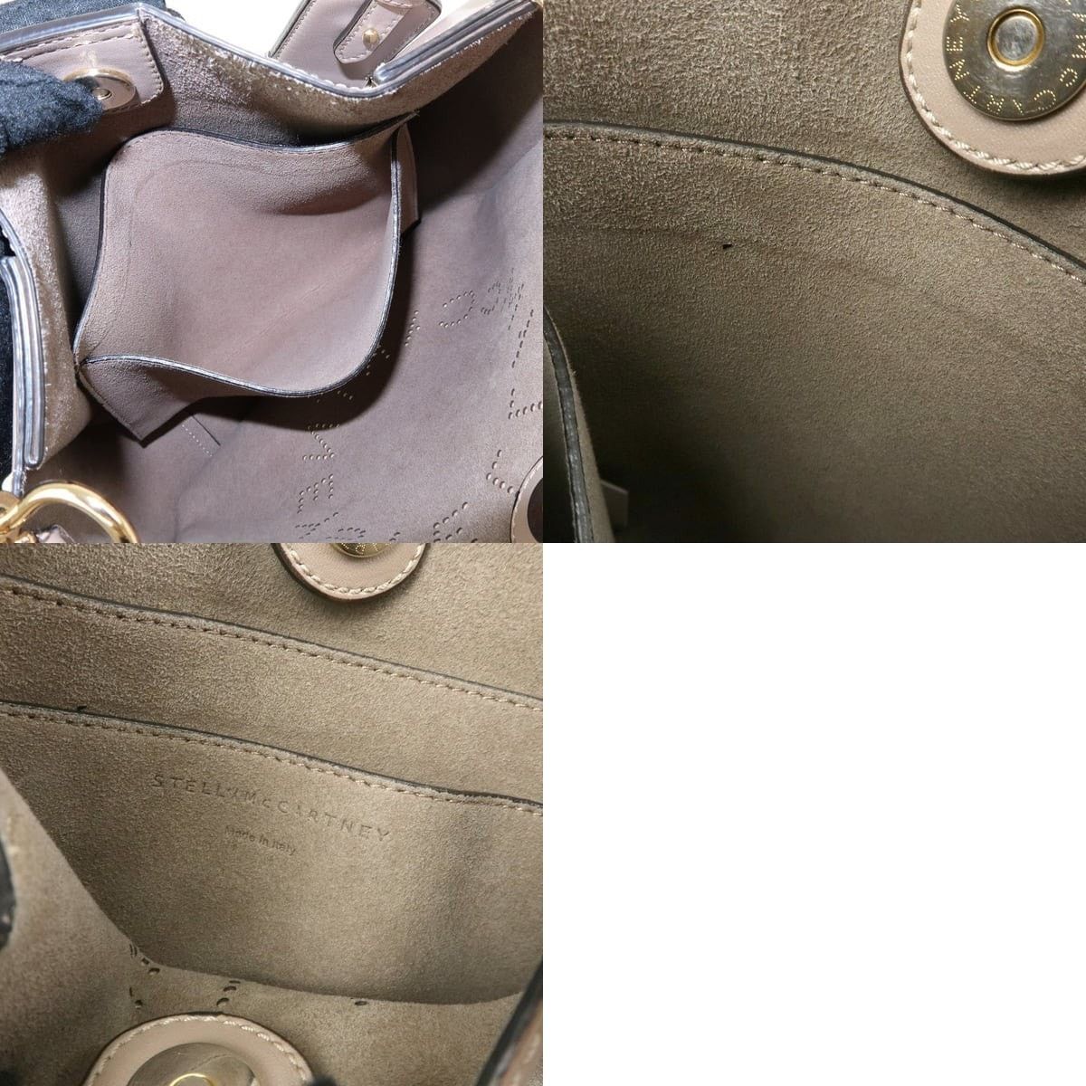 Stella McCartney Stella McCartney Logo Faux Leather Shoulder Bag Beige Size ONE SIZE - 7 Thumbnail