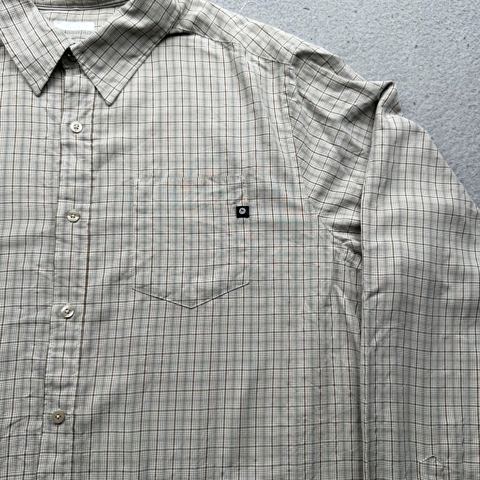 Marmot Marmot Micro Plaid Button Shirt Men XXL Rayon Brown Beige Size US XXL / EU 58 / 5 - 7 Thumbnail