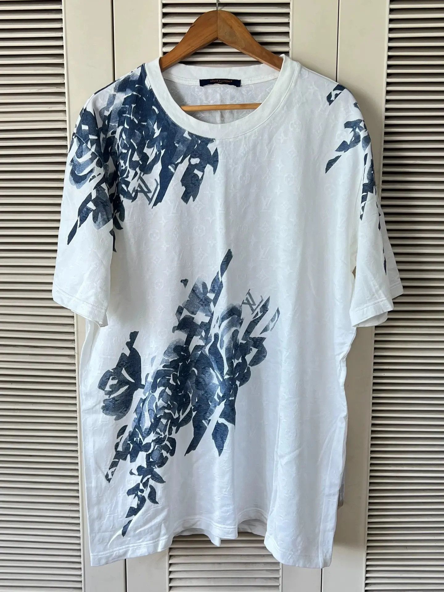 Louis Vuitton LV Watercolor Floral Monogram White Tee 4L Unisex