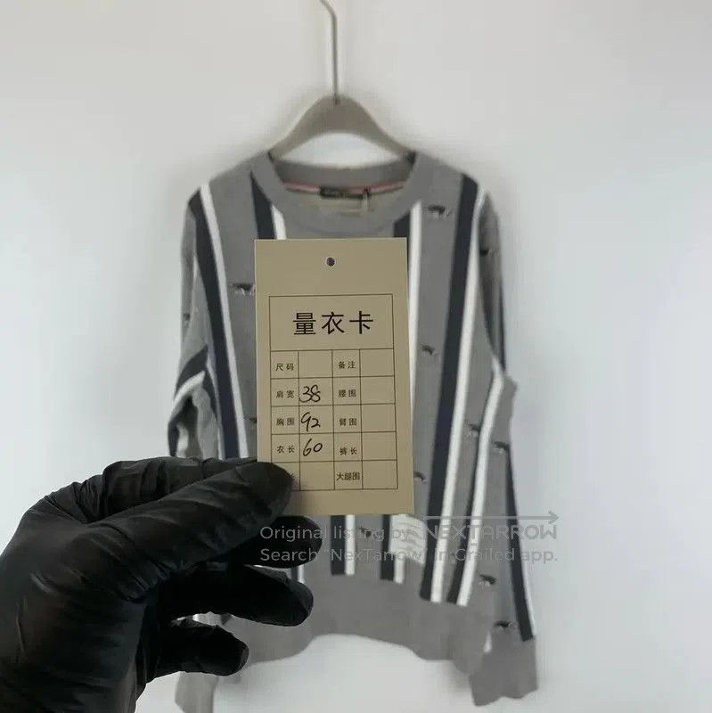 Thom Browne Thom Browne Gray Striped Women's Sweatshirt . Size XXS / US 00 / IT 34 - 6 Thumbnail