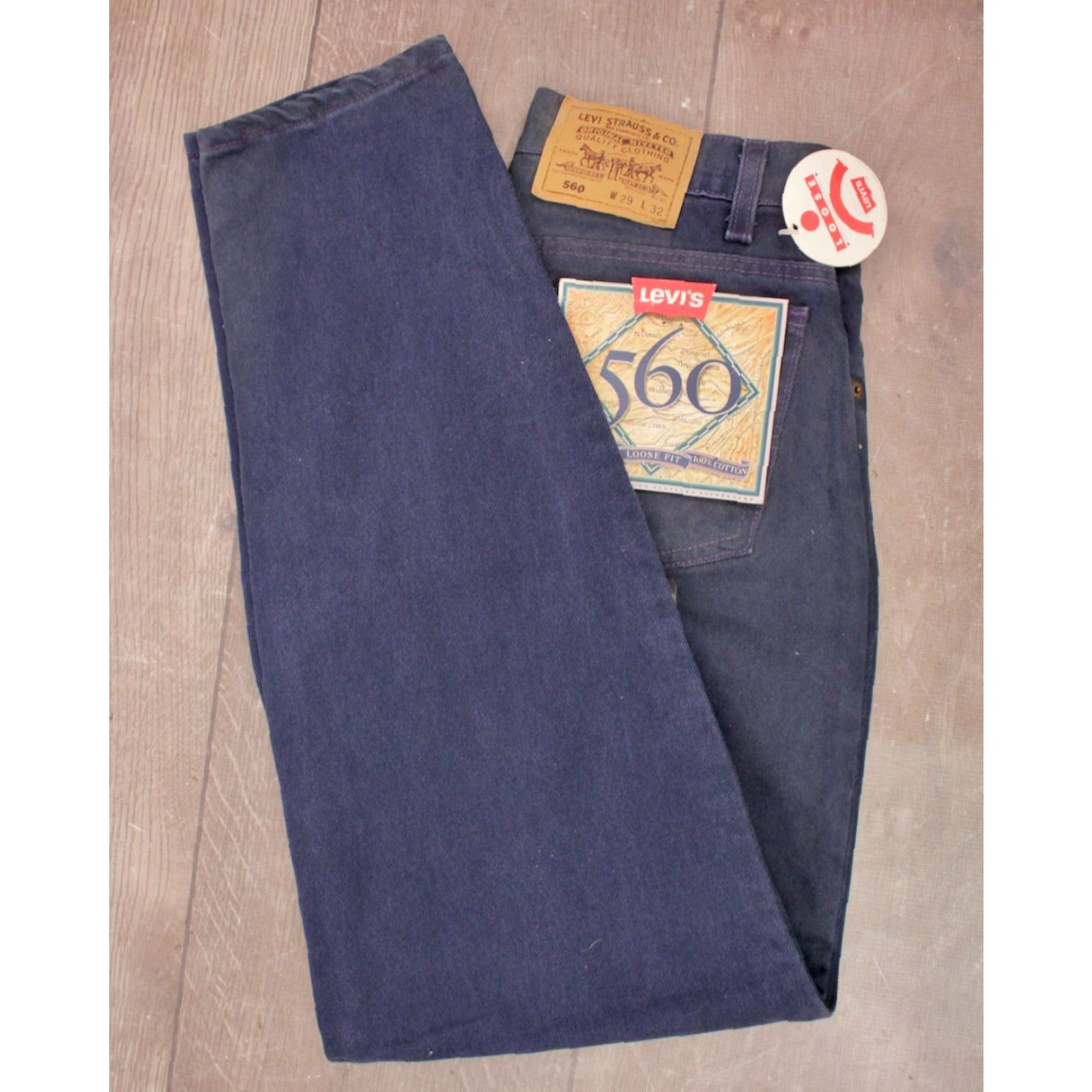 Levi's Levi's 560 Jeans Shirt Levi's 560 Jeans Mens 29x32 Blue 1990s VTG Original Peg/Tapered Cotton 90s Boys Girls Mens Womens Size US 29 - 2 Thumbnail