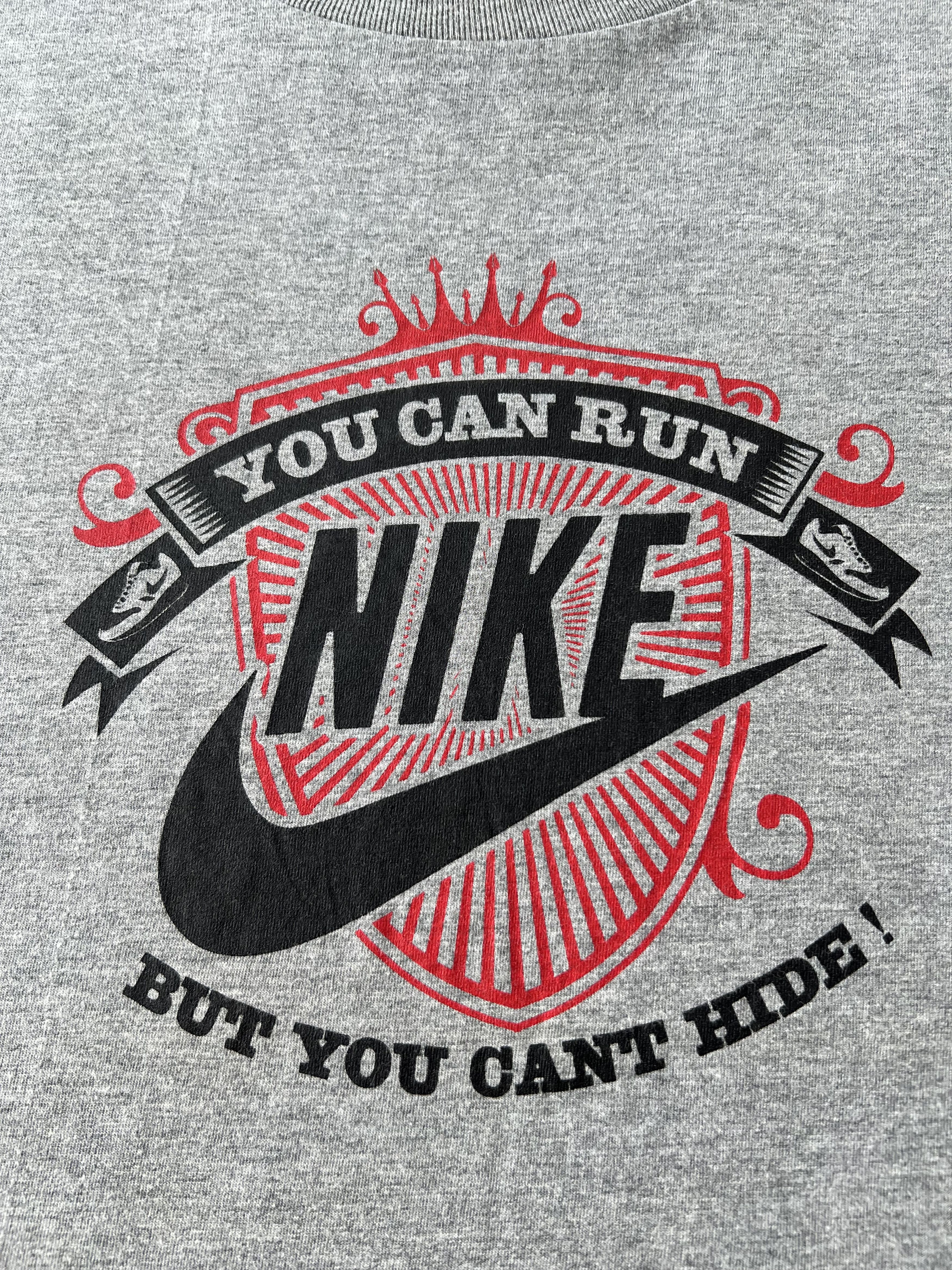 Nike Vintage 2000s Nike You Can Run But You Cant Hide T-shirt Size US S / EU 44-46 / 1 - 4 Thumbnail