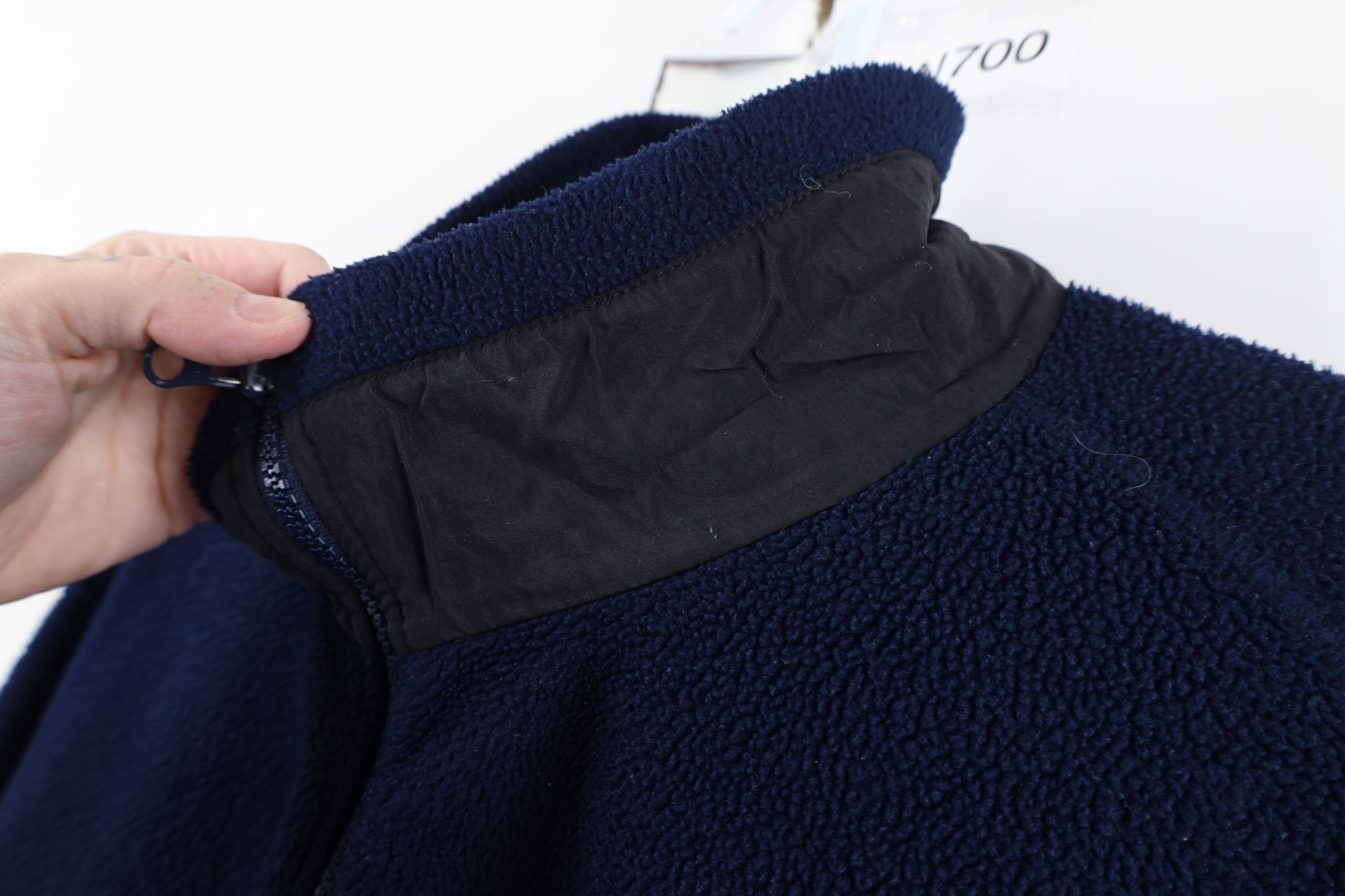 Lands' End Vintage 90s Lands End Blank Full Zip Fleece Jacket Navy Blue Size US XXL / EU 58 / 5 - 12 Thumbnail