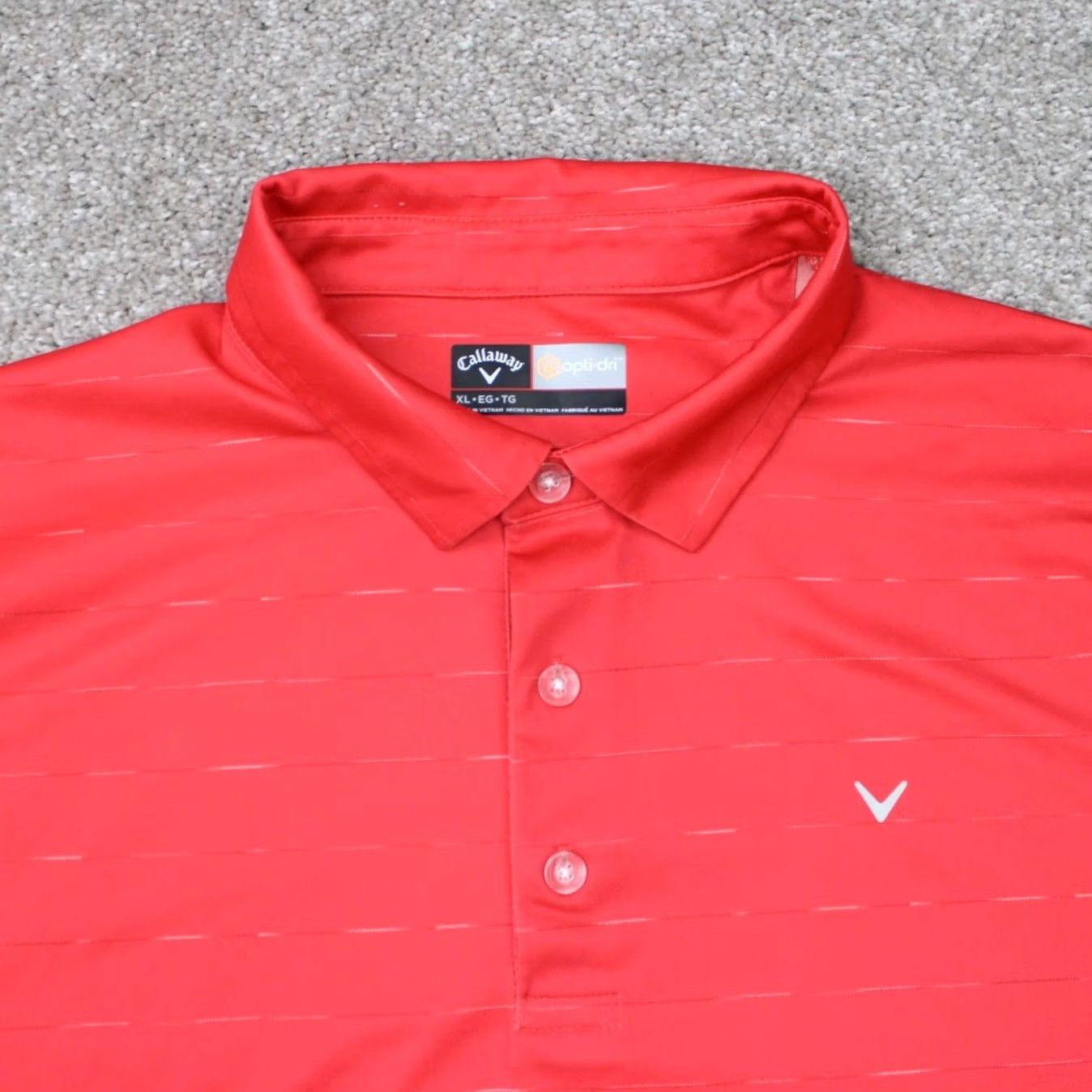 Callaway Callaway Opti-Dri Polo Shirt Mens XL Red Short Sleeve polo Golf 100% Polyester Logo Breathable Stretch Regular Button Pullover Shirt Size US XL / EU 56 / 4 - 5 Thumbnail
