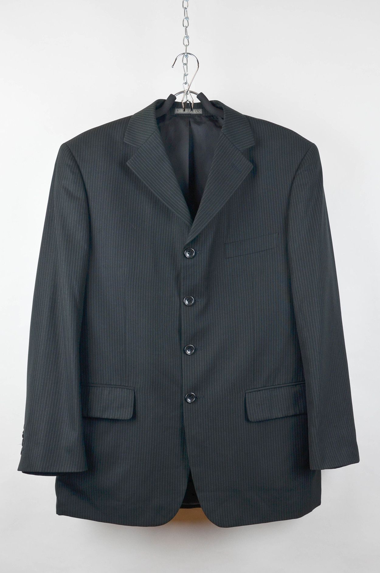 Armani Collezioni Emporio Armani Collezioni Vintage Pinstripe Blazer 50L Size 48R - 1 Thumbnail