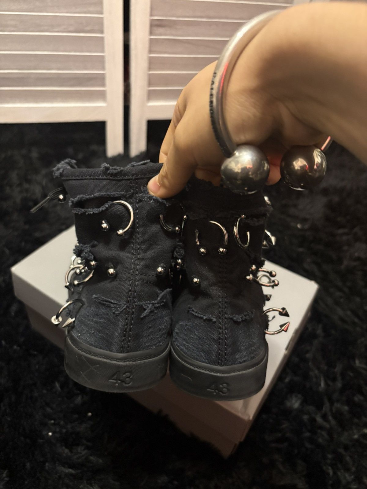 Balenciaga Balenciaga pierced destressed paris high tops + backpack Size US 10 / EU 43 - 3 Thumbnail