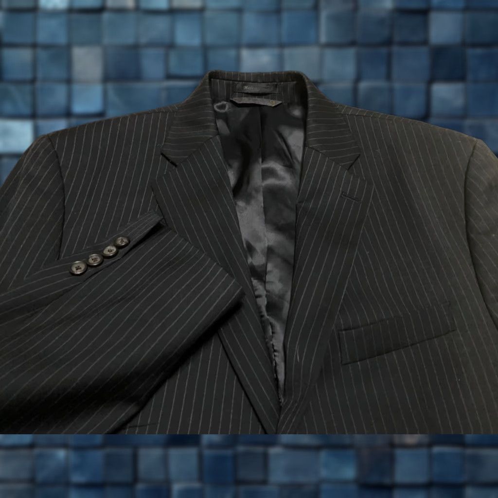 Ralph Lauren Lauren Ralph Lauren Blazer Mens 44 Long Wool Black Striped Two-Button Single-Breasted Jacket Shirt Size US XXL / EU 58 / 5 - 1 Thumbnail