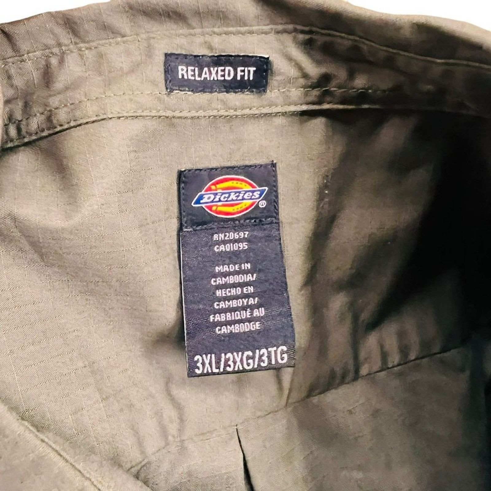 Dickies Dickies Button Front Short Sleeve Ripstop Shirt Green 3XL Size US XXL / EU 58 / 5 - 6 Thumbnail