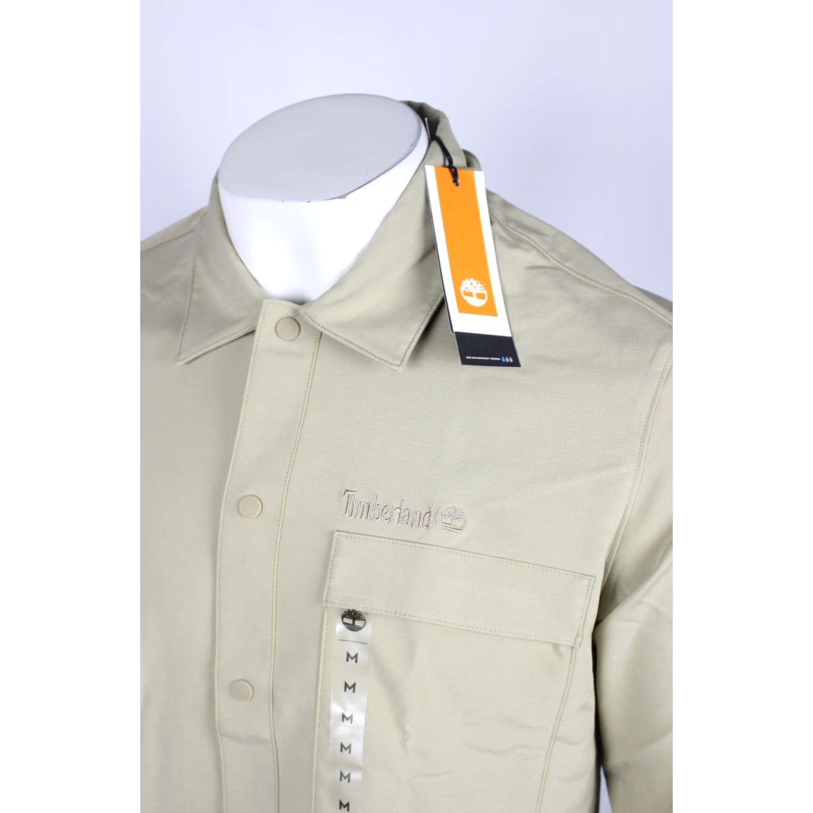 Timberland Timberland Men's Wind Resistant Snap Button Shirt Long Sleeve M Khaki Size US M / EU 48-50 / 2 - 3 Thumbnail