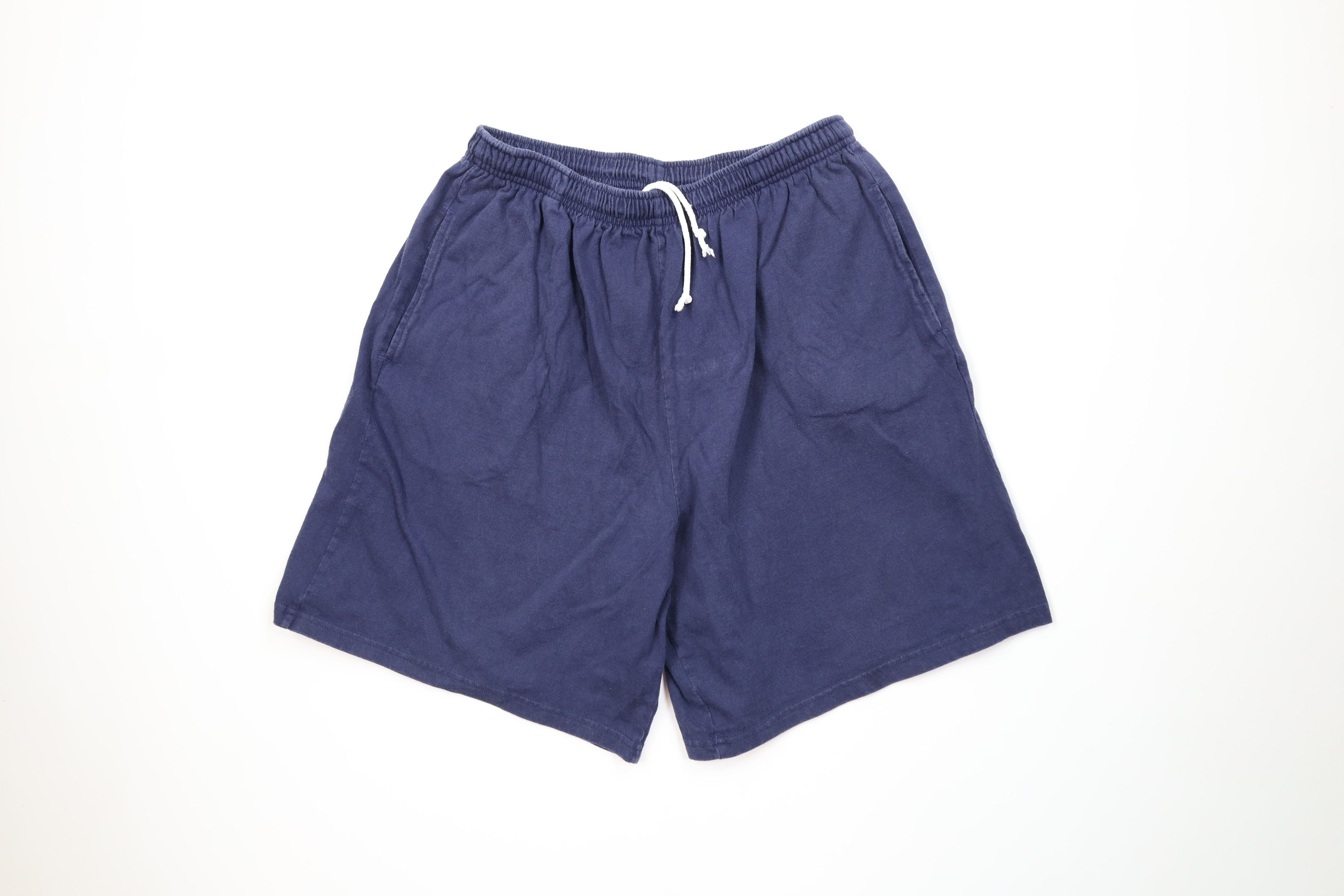 Vintage Vintage 90s Streetwear Cotton Above Knee Dad Shorts Blue Size US 36 / EU 52 - 1 Thumbnail