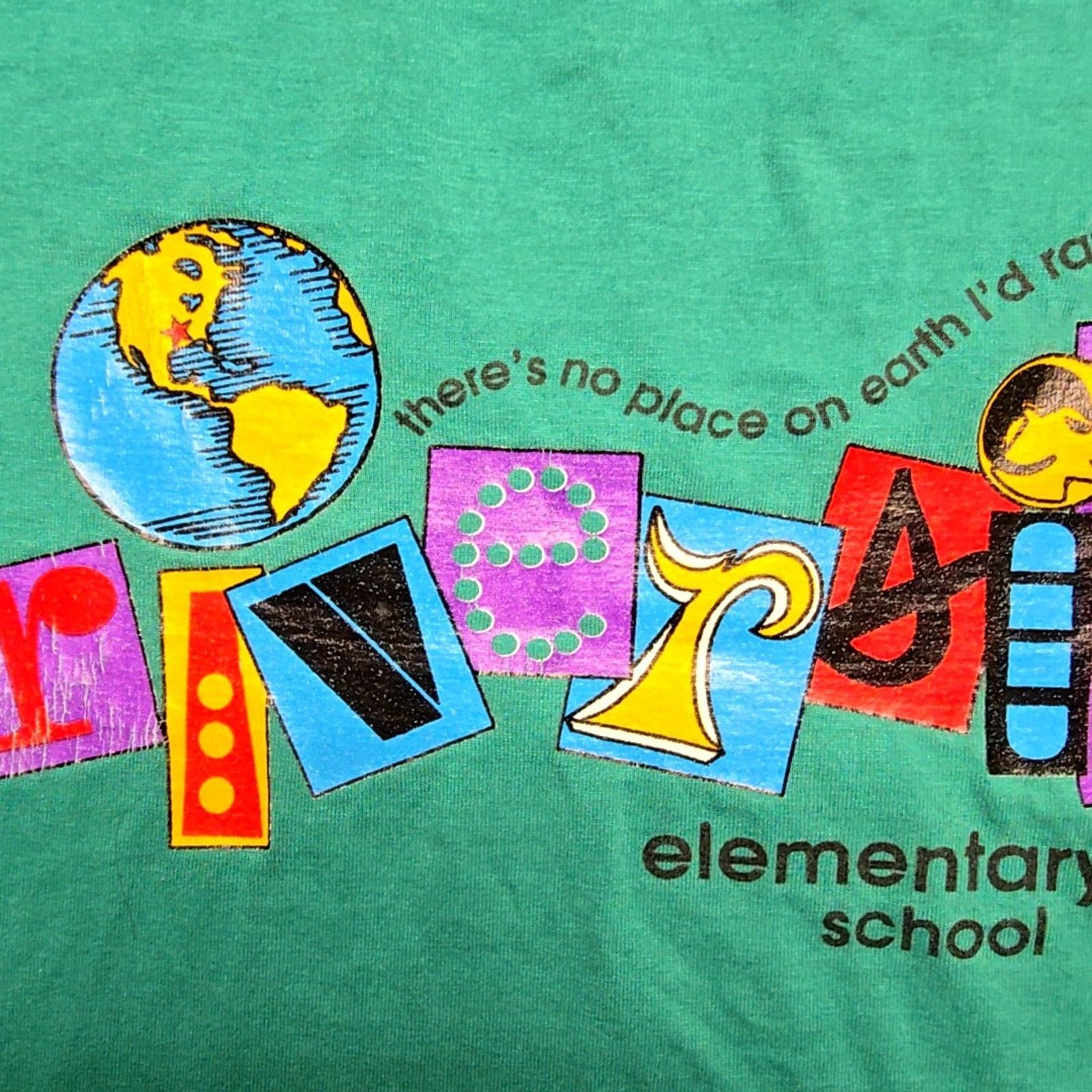 Jerzees Vintage Riverside Elementary School Shirt Teal Green XL Tee Size US XL / EU 56 / 4 - 3 Thumbnail