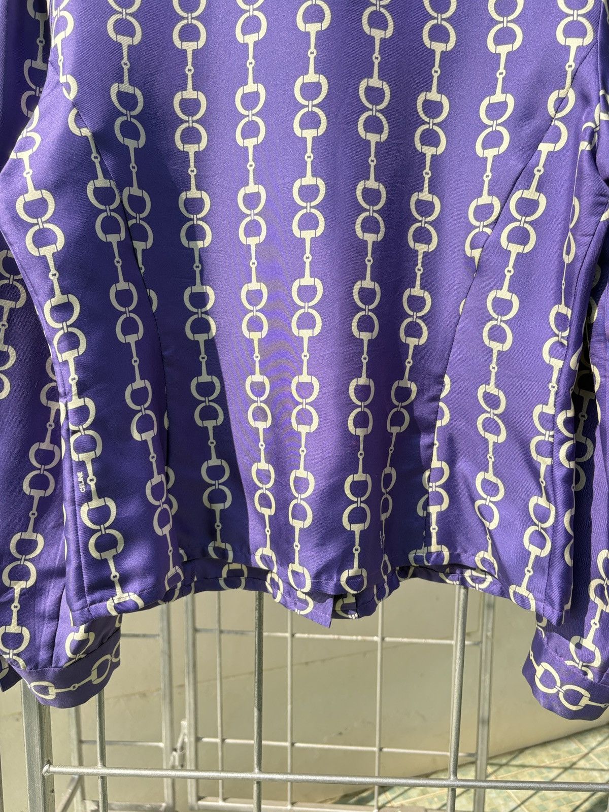 Celine Celine horsebit purple silk shirt Size M / US 6-8 / IT 42-44 - 15 Thumbnail