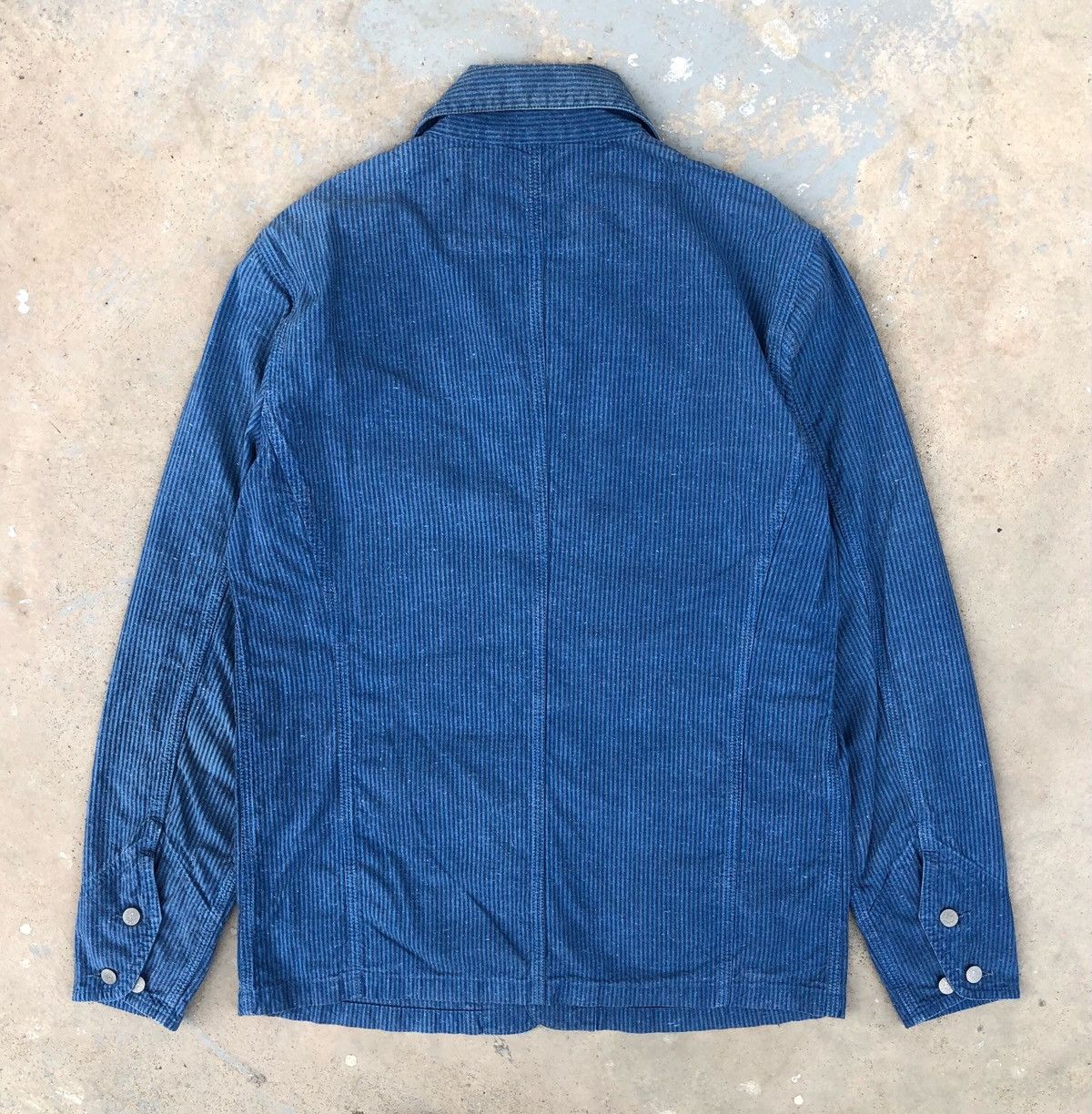 Backbone Vintage BACKBONE Striped Cotton Chore Denim Jacket Size US M / EU 48-50 / 2 - 2 Thumbnail