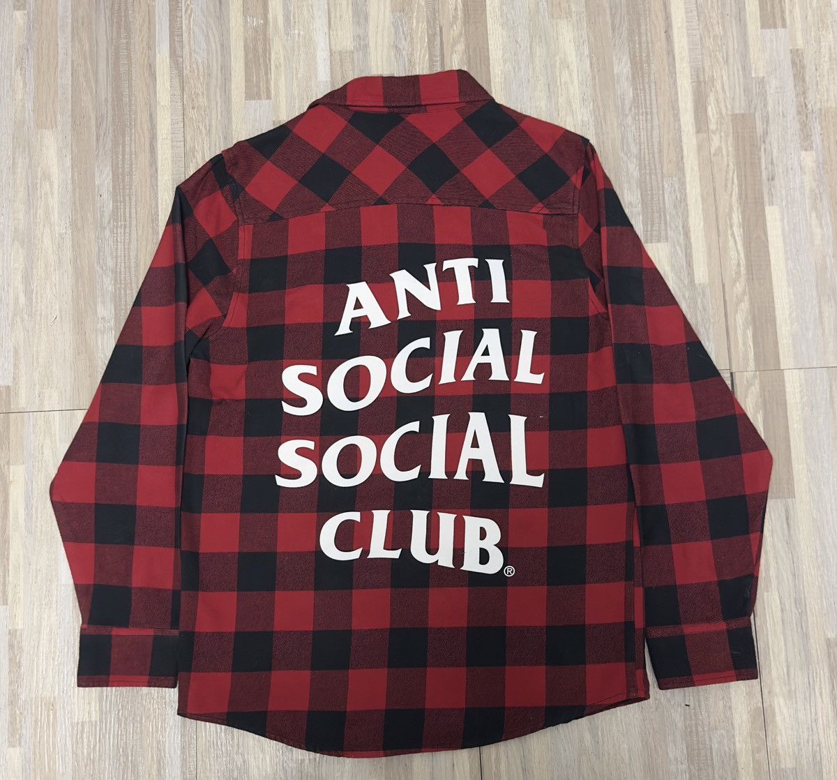 Image of Anti Social Social Club Flannel in Red, Men's (Size Small)