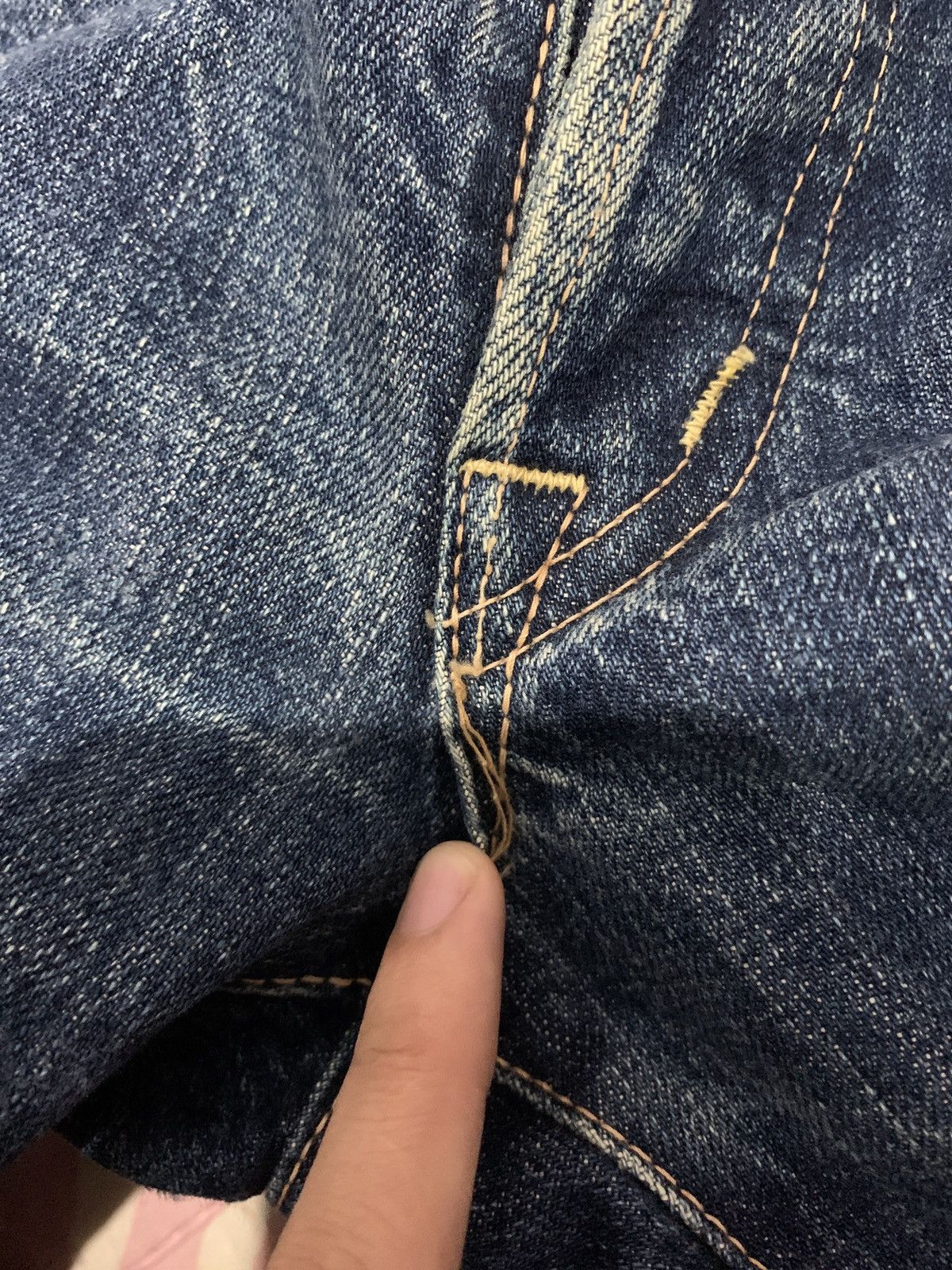 Japanese Brand × Kapital × OMNIGOD OMNIGOD SELVEDGE BUTTON FLY FADED & RUSTY DISTRESSED DENIM Size US 29 - 24 Thumbnail