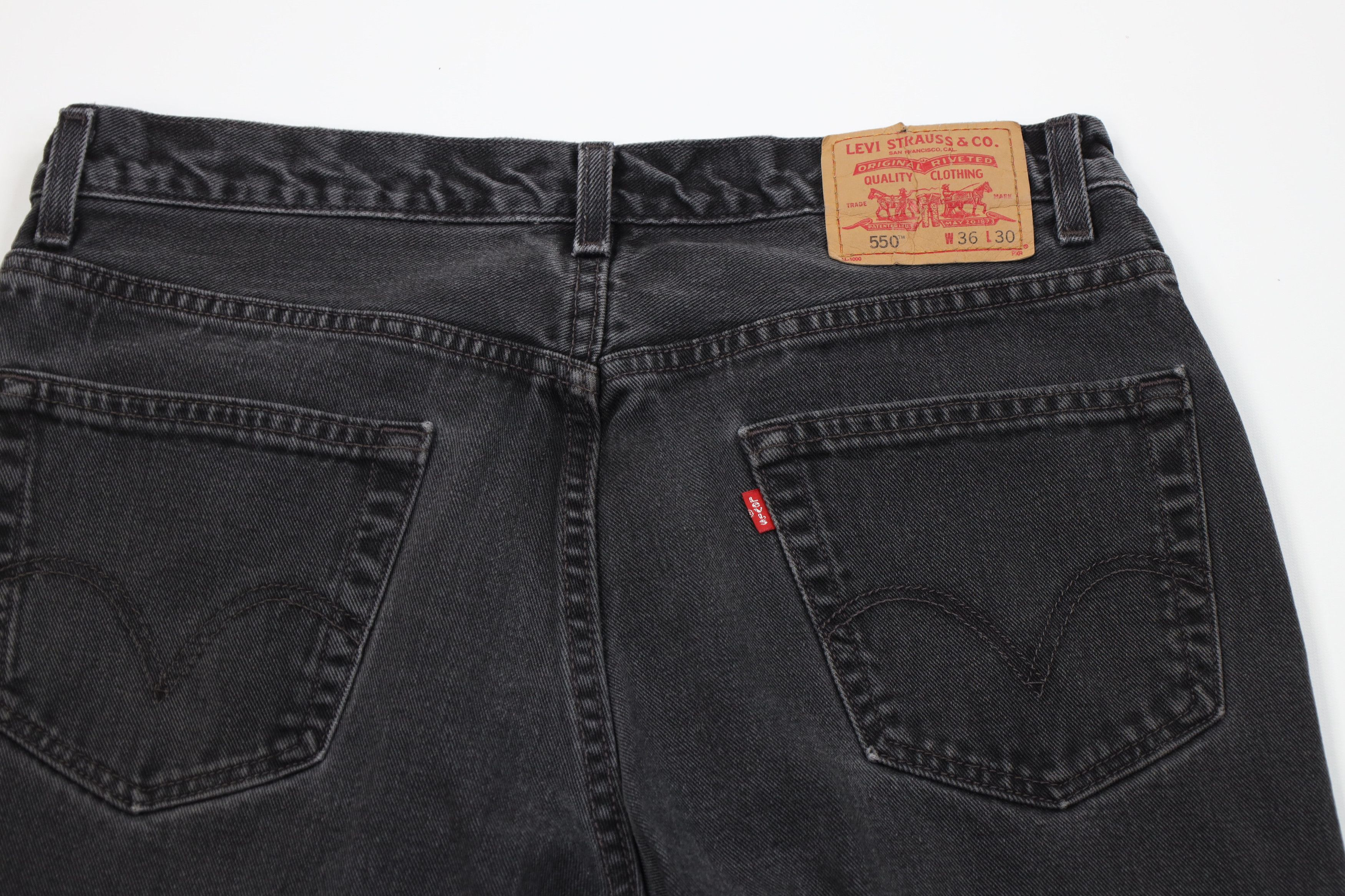 Levi's Vintage Y2K 2003 Levis 550 Relaxed Fit Denim Jeans Black Size US 36 / EU 52 - 9 Thumbnail