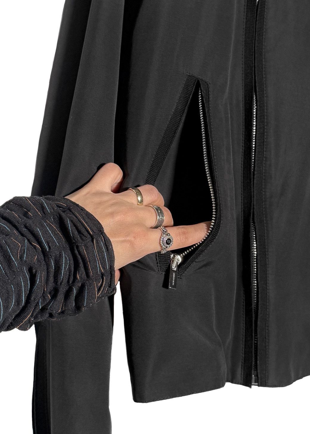 Dior Dior Homme Black Cotton Nylon Asymmetrical Zipped Jacket Size US M / EU 48-50 / 2 - 4 Thumbnail