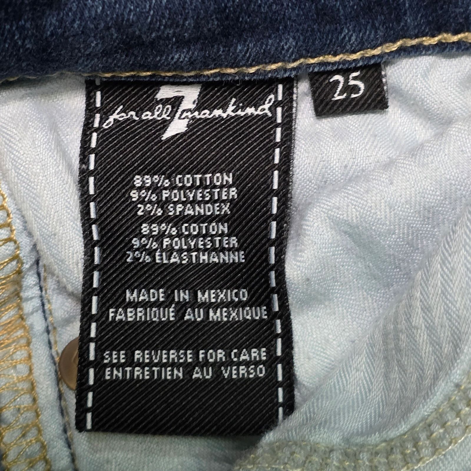 7 For All Mankind 7 For All Mankind Skinny Jeans Women’s 25 Distressed Size 25" / US 0 / IT 36 - 4 Thumbnail