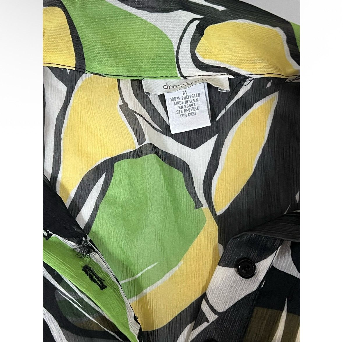 Vintage Dress Barn Groovy Belted Button-Down Shirt Blouse Size M 💚✨ Size M / US 6-8 / IT 42-44 - 4 Thumbnail