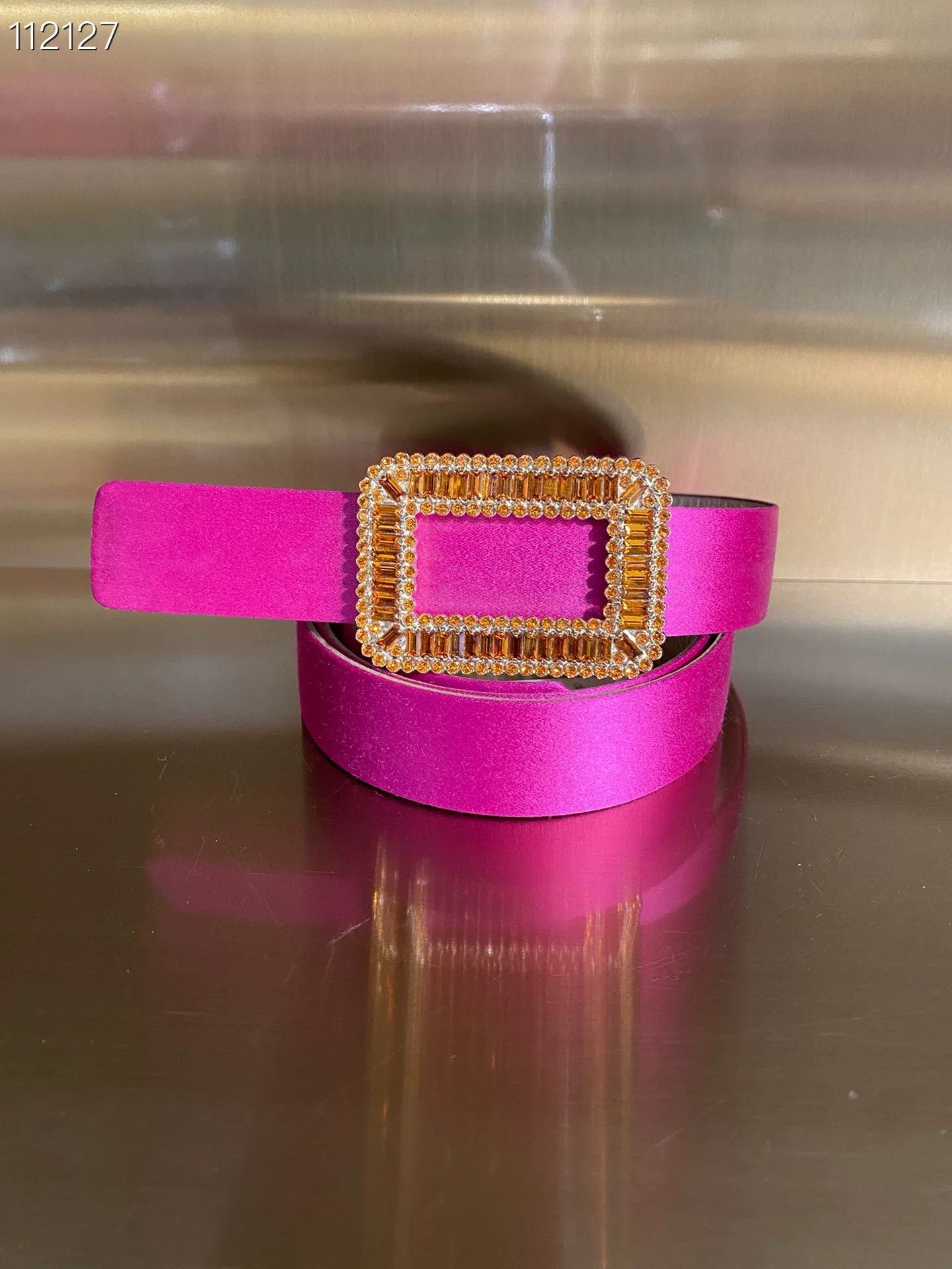 Roger Vivier RV Pink Gold Satin Diamond Belt Size ONE SIZE - 1 Thumbnail
