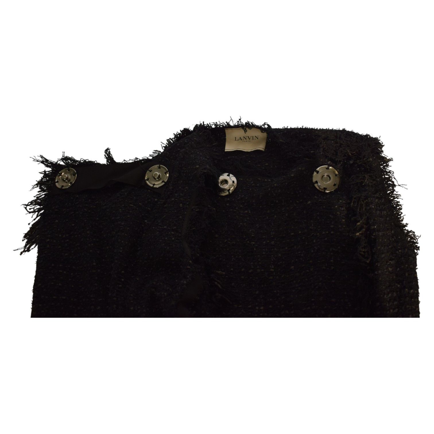 Lanvin Lanvin Black Fringe Edge Cotton Knit Vest Sleeveless Jacket Size M / US 6-8 / IT 42-44 - 4 Thumbnail