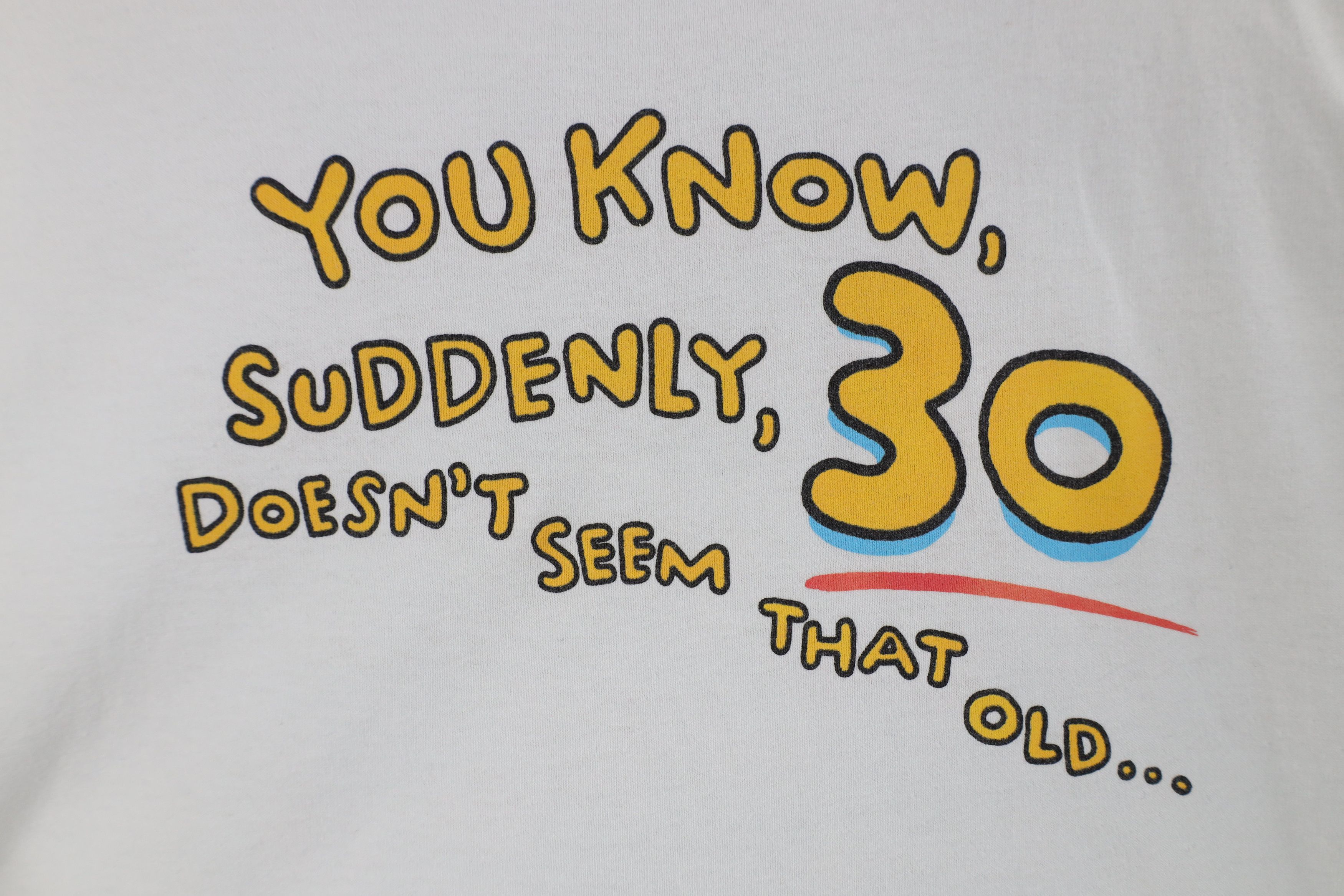Vintage Vintage 90s Streetwear 30th Birthday Short Sleeve T-Shirt Size L / US 10 / IT 46 - 4 Thumbnail