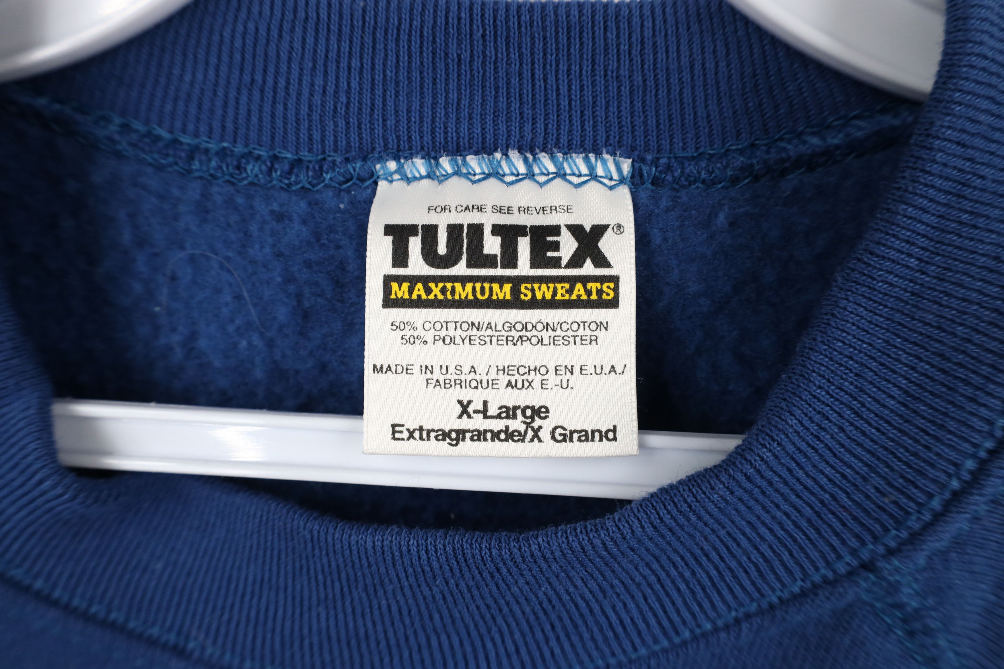 Vintage Vintage 90s Streetwear Blank Crewneck Sweatshirt Blue USA Size US XL / EU 56 / 4 - 5 Thumbnail
