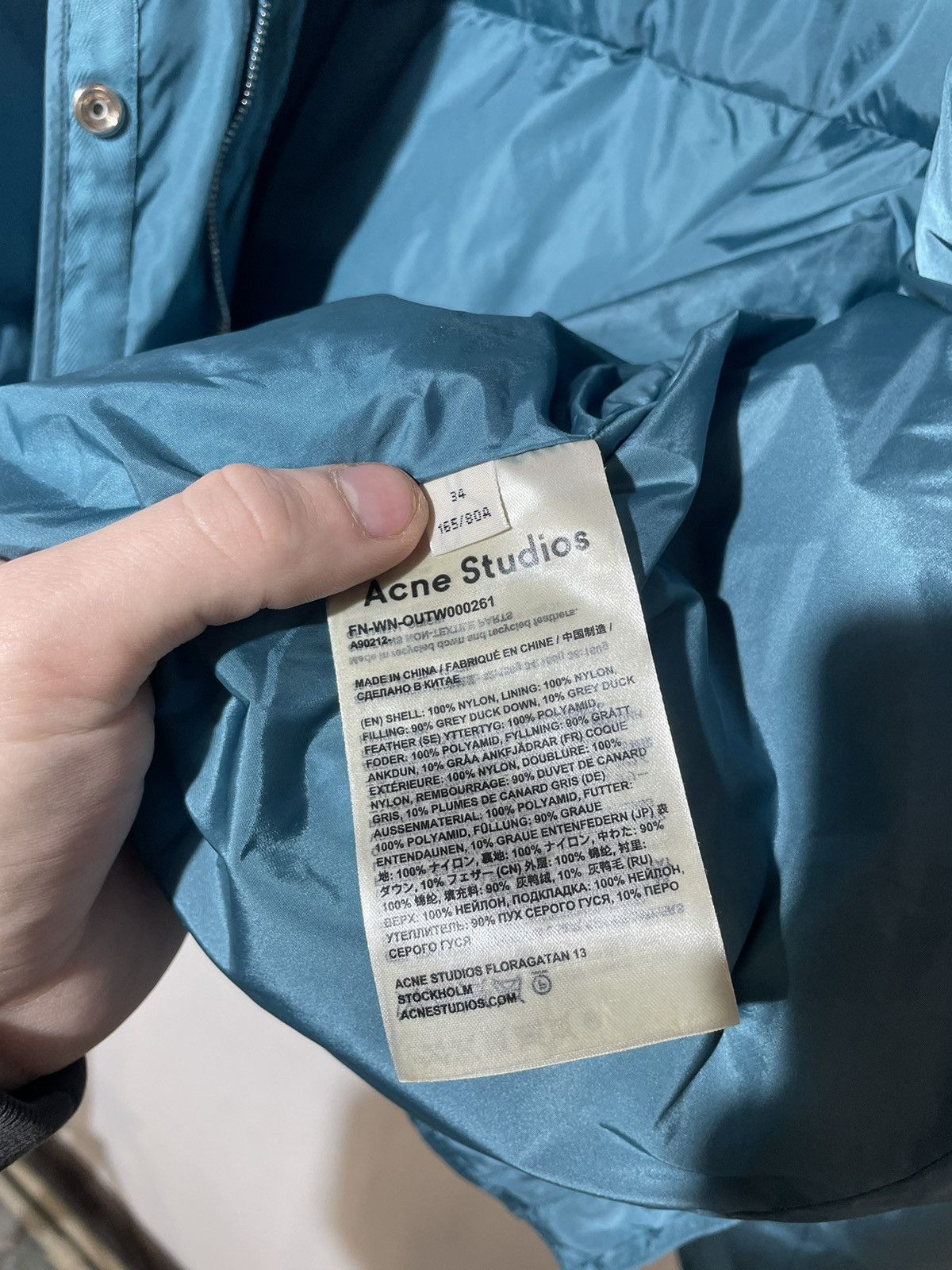 Acne Studios Acne Studios Oliviera Tech Nylon Down Coat In Blue Size S / US 4 / IT 40 - 17 Thumbnail