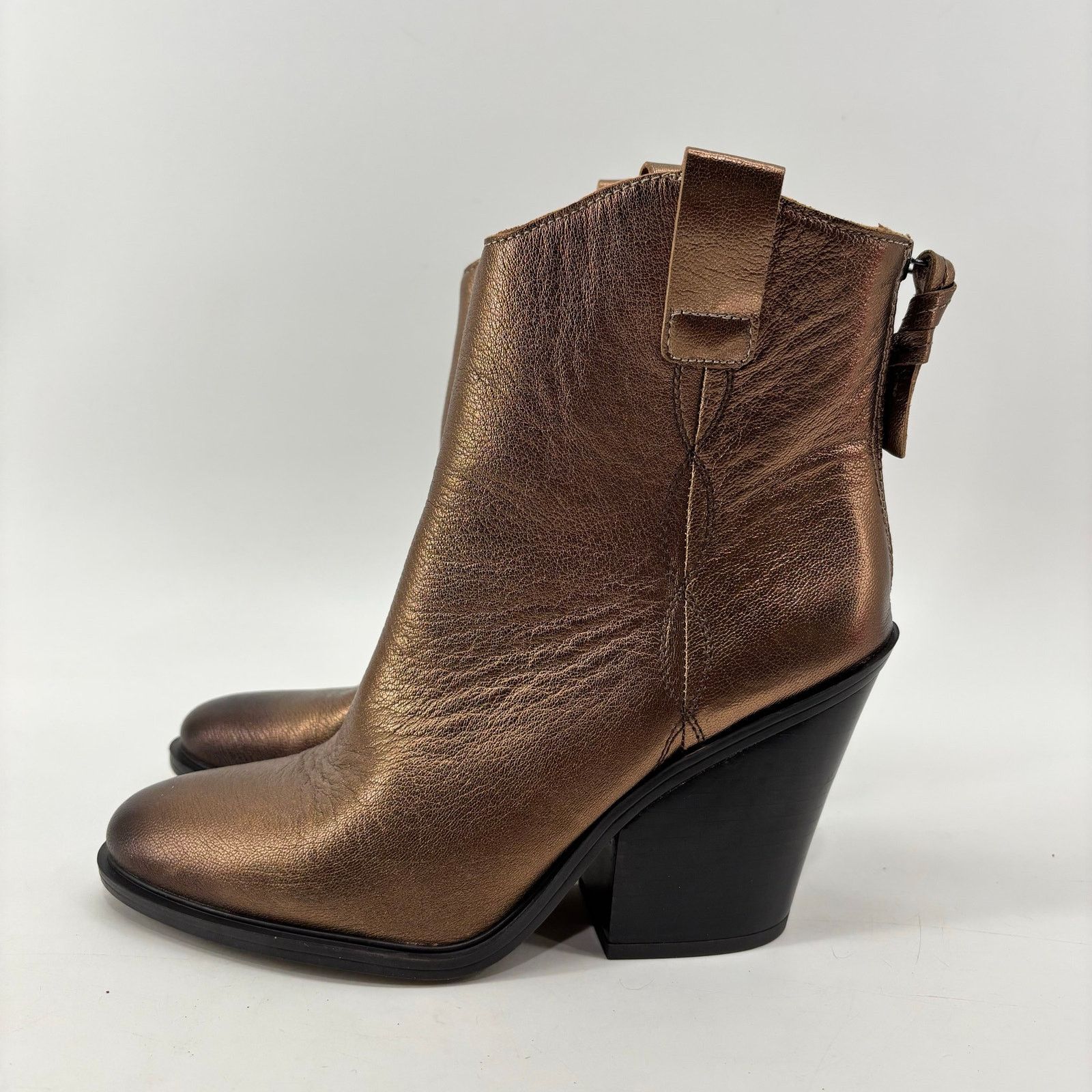 Franco Sarto Sarto Women’s 8.5 Germaine Bronze Metallic Boots Ankle Boots Size US 8.5 / IT 38.5 - 2 Thumbnail