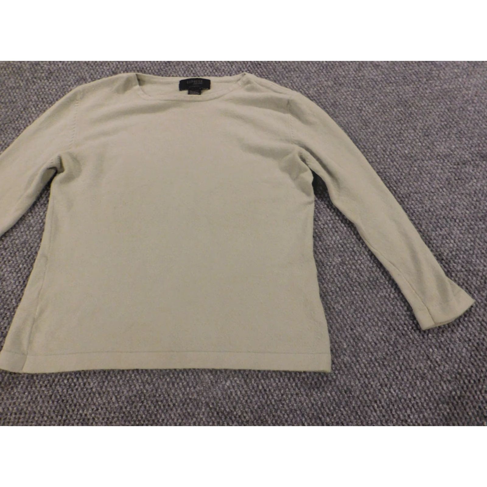 Express Express Womens Sweater L Green Stretch Pullover Knit Crew Neck Regular Embroidered Vintage American Brand Pullover Sweater Women L Size L / US 10 / IT 46 - 3 Thumbnail
