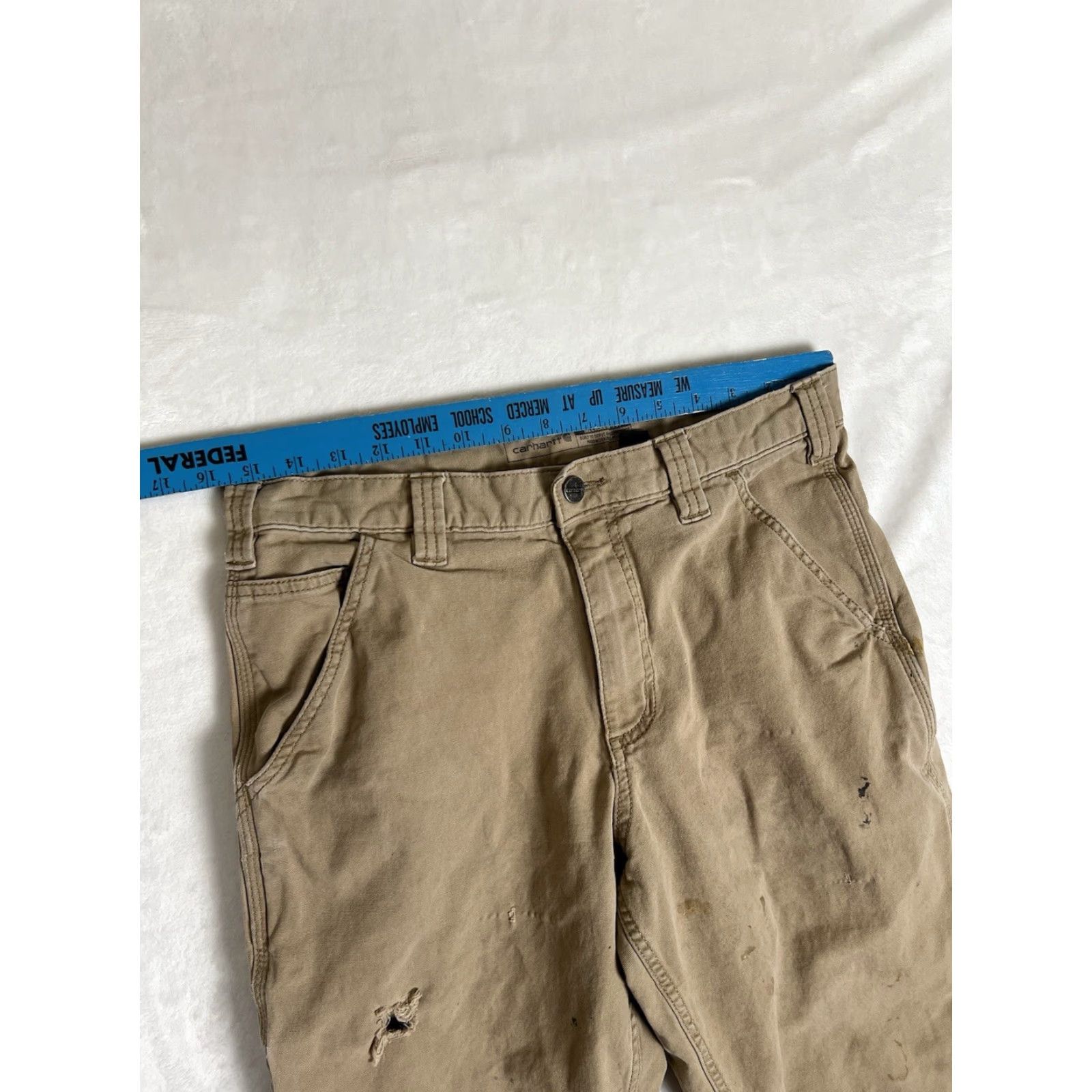 Carhartt Carhartt Pants Size 32x30 Beige Relaxed Fit Workwear 102291-253 DistressStain Size US 32 / EU 48 - 7 Thumbnail