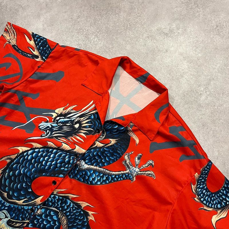 Japanese Brand Vintage Dragon Baggy Shirt Retro Y2K 90s Size US XL / EU 56 / 4 - 4 Thumbnail