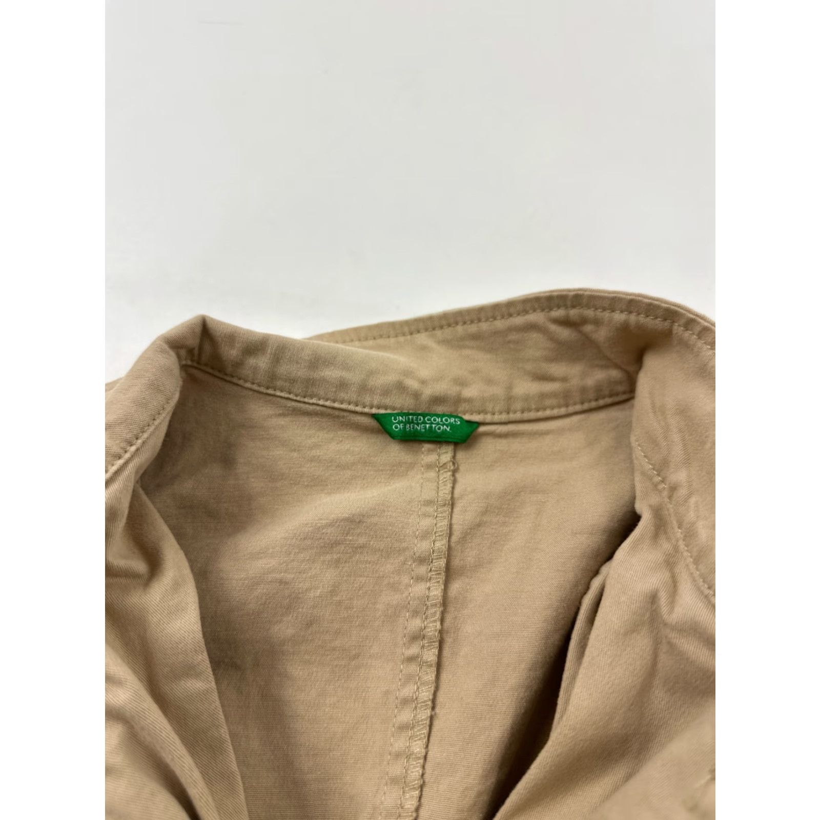 United Colors Of Benetton United Colors of Benetton Women's Jacket Size 38 Beige Casual Cotton Short Sleeve Pockets Fall Winter Size XS / US 0-2 / IT 36-38 - 3 Thumbnail