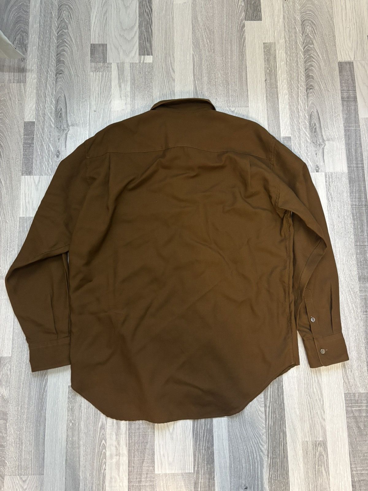 Tokio Kumagai Tokio Kumagai Brown Button Down Wool Shirt Size US M / EU 48-50 / 2 - 2 Thumbnail