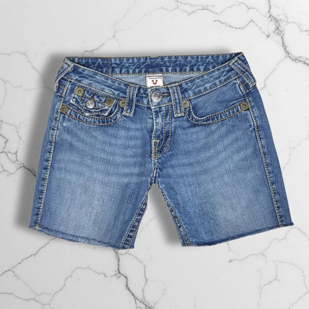 True Religion True Religion Women's Denim Shorts - Blue - Size 27 Size 27" / US 4 / IT 40 - 1 Thumbnail