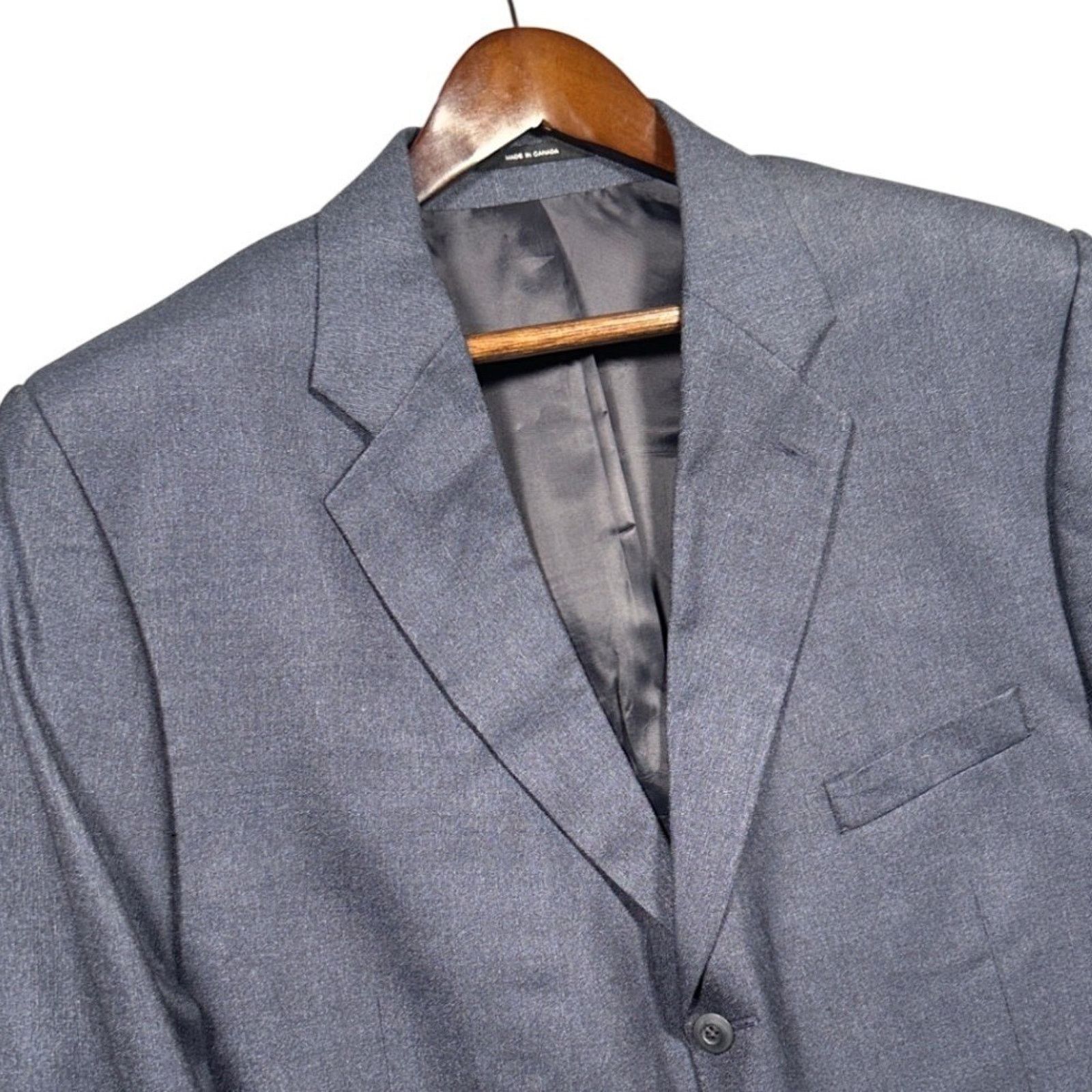 Other Carlo Mandrone Blazer Mens 50L Blue Grey Silk Wool Size 50L - 4 Thumbnail