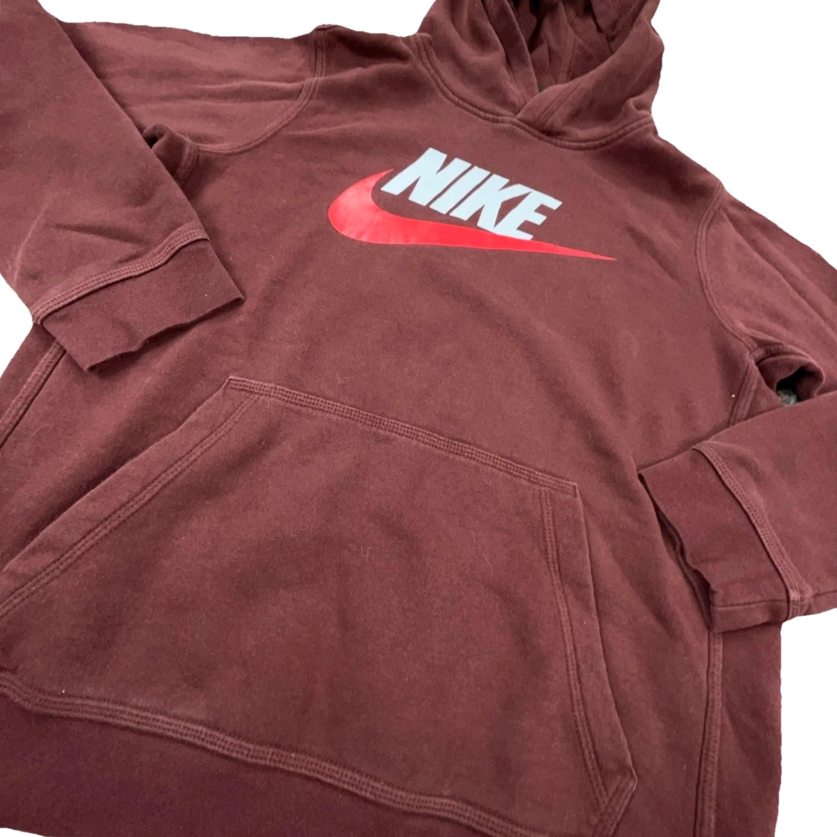 Nike Nike Hoodie Women XL Maroon Red Sweatshirt Pullover Hooded Swoosh Logo All Seasons Casual Activewear Pockets Regular Fit Long Sleeve Knit Size XL / US 12-14 / IT 48-50 - 4 Thumbnail