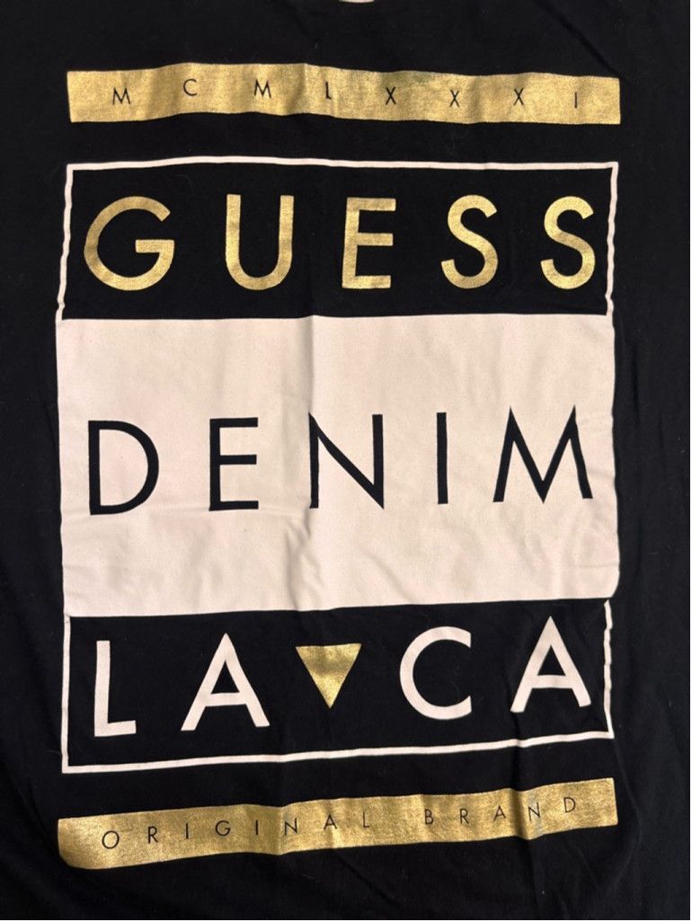 Guess Men's Guess T-shirt XL Black White Short Sleeve Size US XL / EU 56 / 4 - 6 Thumbnail