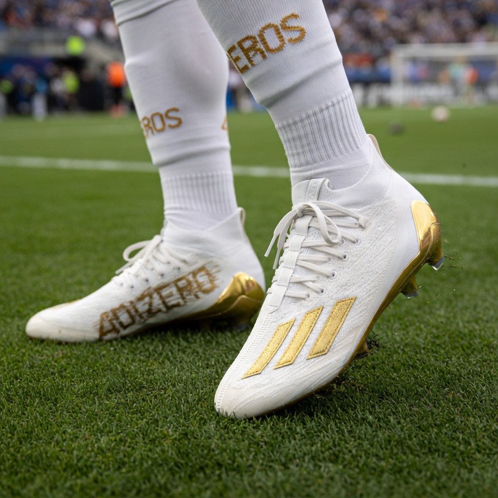 Adidas Adidas Adizero White Metallic Gold Primeknit Football Cleats Size US 11.5 / EU 44-45 - 21 Thumbnail