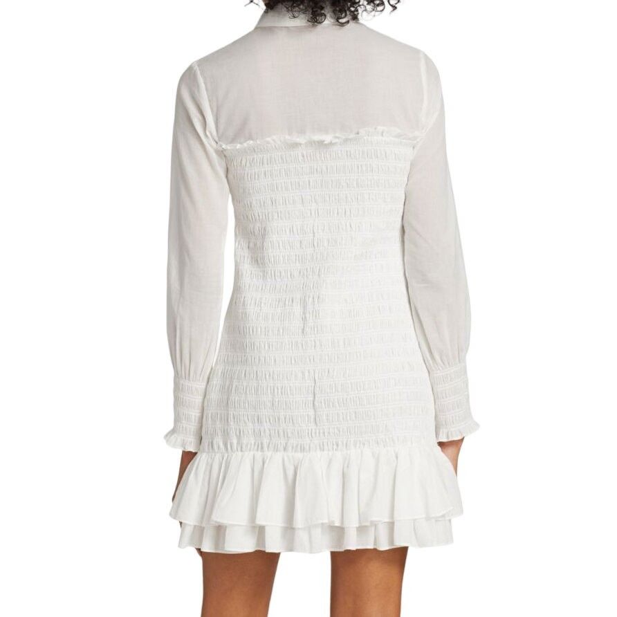 Veronica Beard Veronica Beard Kelsey Smocked Cotton Shirt Dress Size 2 NWT Size XS / US 0-2 / IT 36-38 - 2 Thumbnail