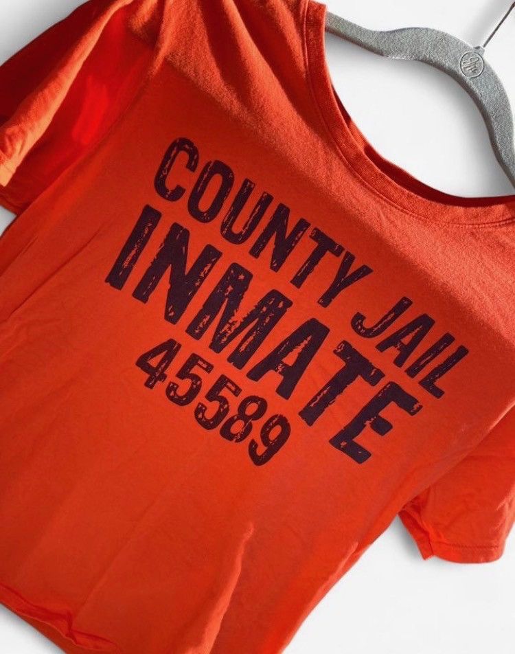 Port Authority Y2K County Jail Inmate 45589 Orange Tee M Size US XL / EU 56 / 4 - 5 Thumbnail