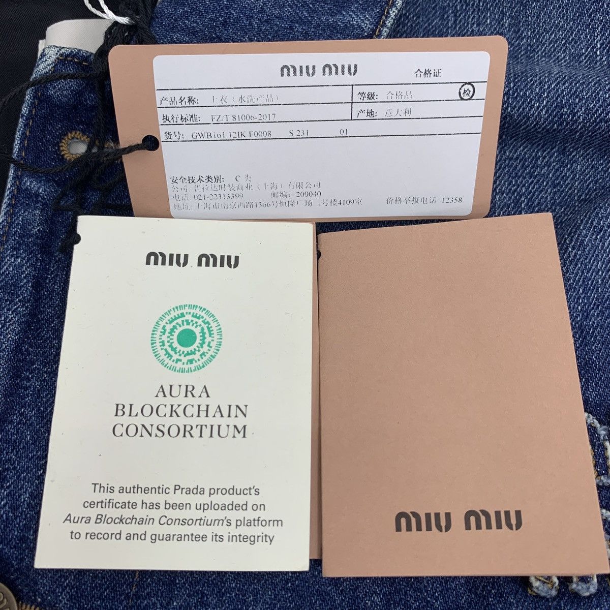 Miu Miu Miu Miu 22 blue logo monogrammed embroidered denim jacket Size M / US 6-8 / IT 42-44 - 6 Thumbnail