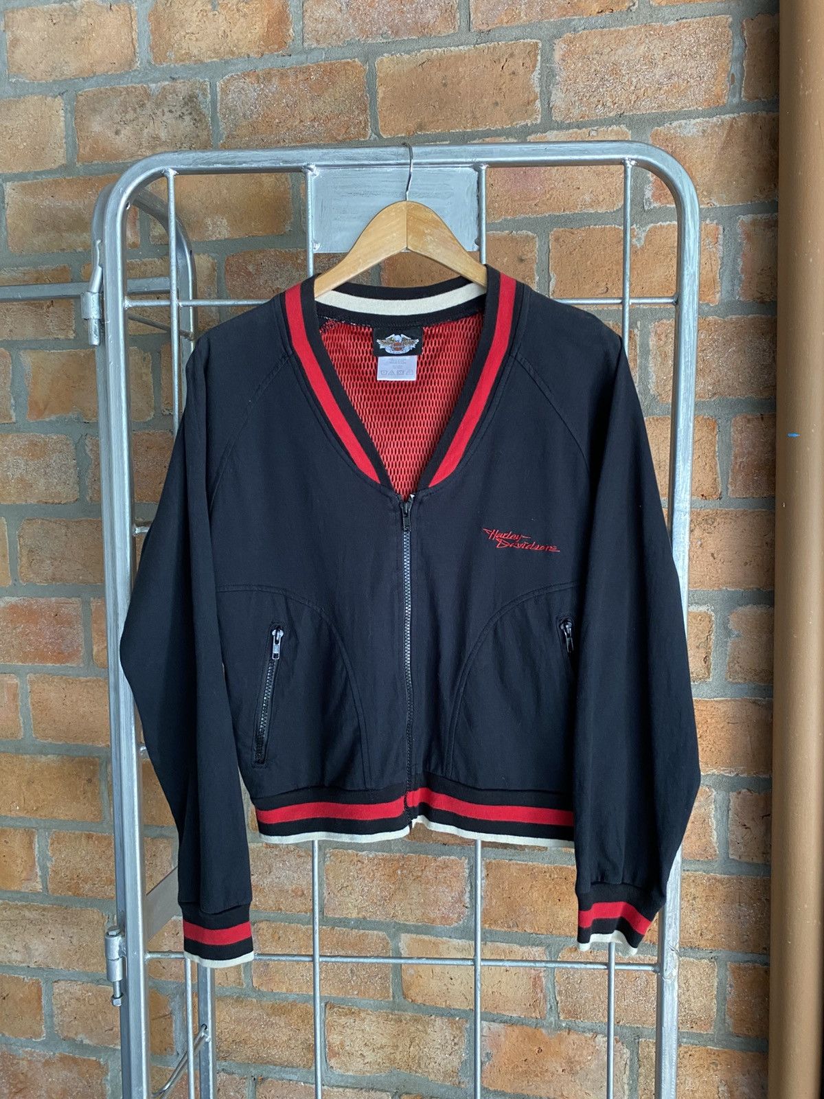 Harley Davidson HARLEY-DAVIDSON Black Zip-Up Jacket with Red Stripes Size M / US 6-8 / IT 42-44 - 10 Thumbnail