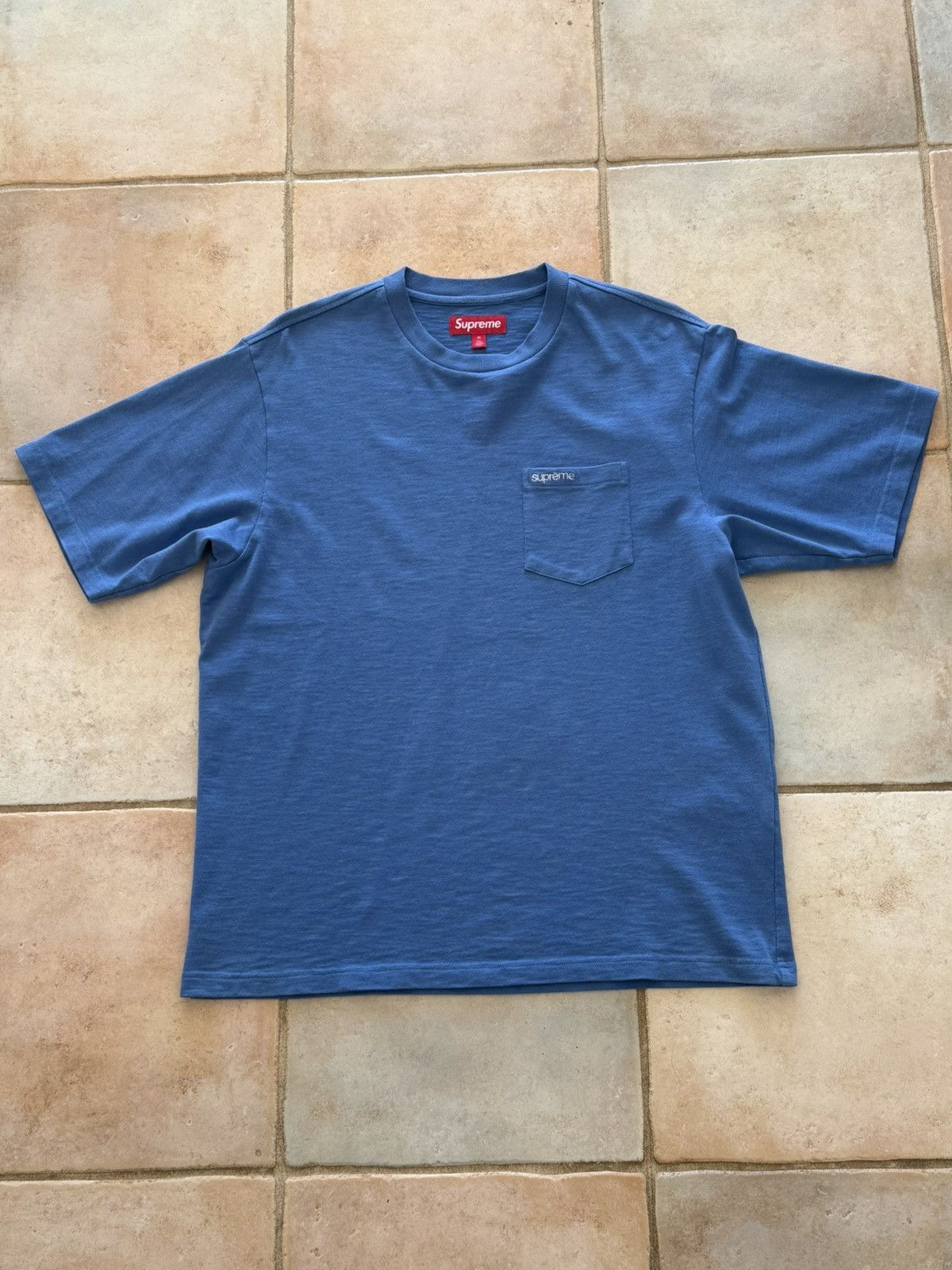 Supreme Blue Pocket Tee Shirt - Medium Size US M / EU 48-50 / 2 - 1 Thumbnail