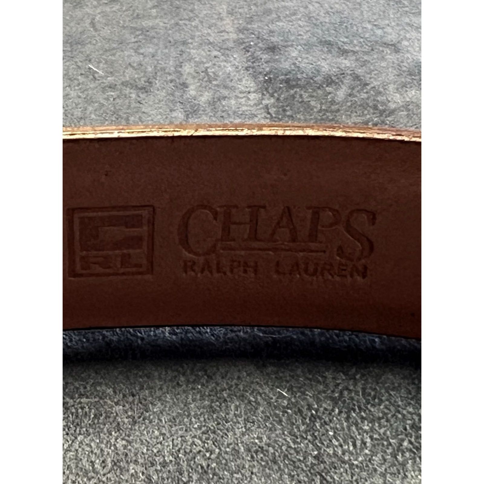 Chaps Ralph Lauren Chaps Belt Men Leather Brown 36 Brass Buckle Dress Golf Classic Adjustable Belt Size 38 - 4 Thumbnail